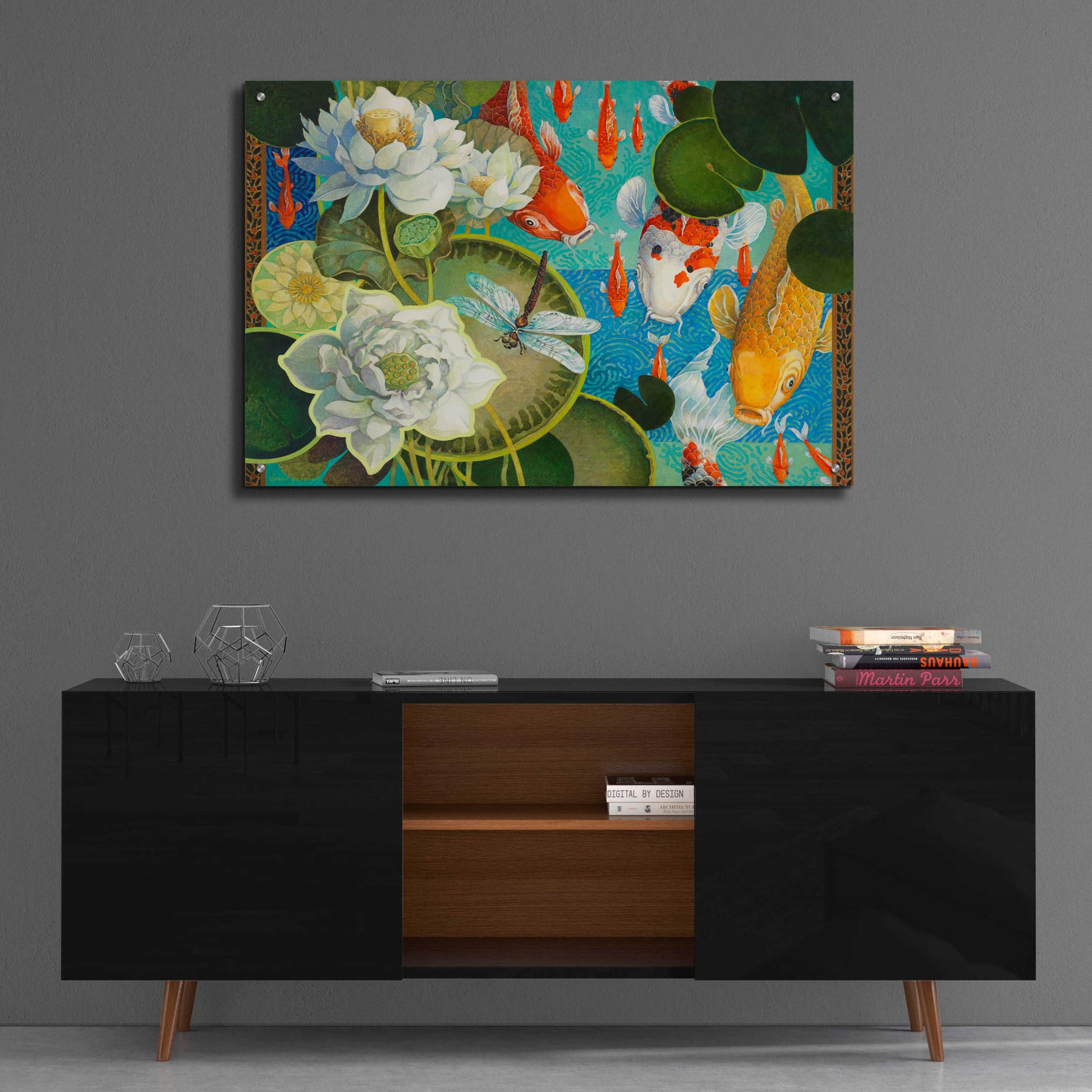 Epic Art 'Koi Pond' by David Galchutt, Acrylic Glass Wall Art,36x24