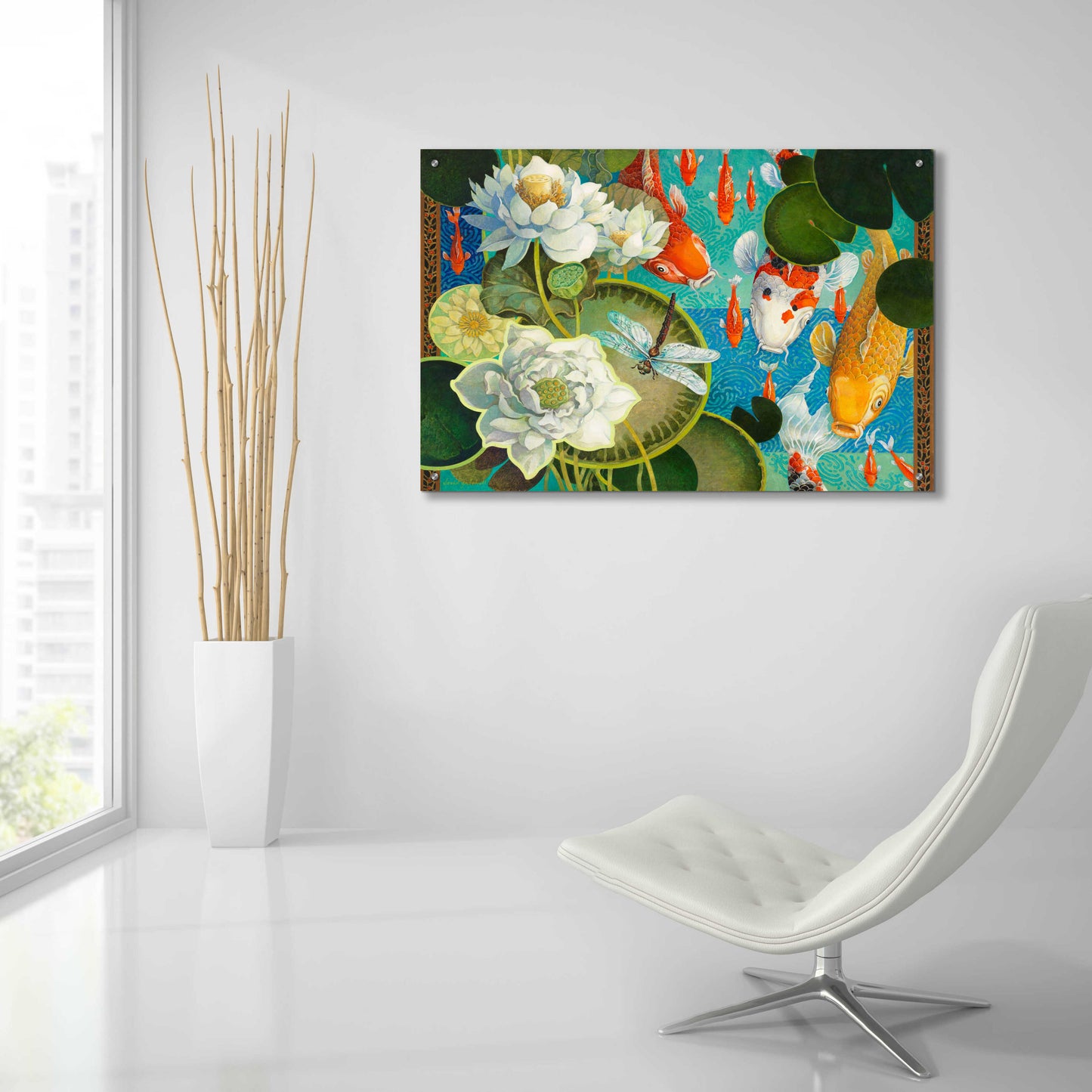 Epic Art 'Koi Pond' by David Galchutt, Acrylic Glass Wall Art,36x24