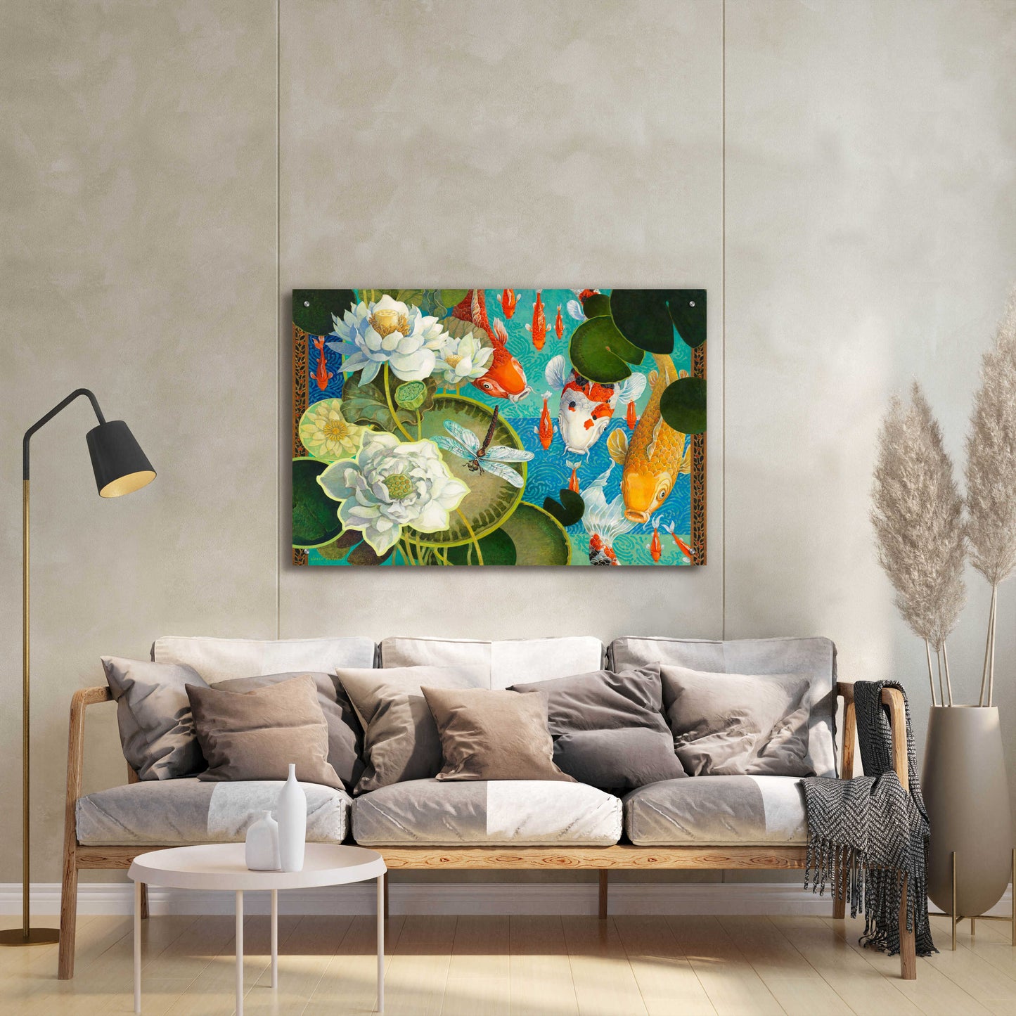 Epic Art 'Koi Pond' by David Galchutt, Acrylic Glass Wall Art,36x24