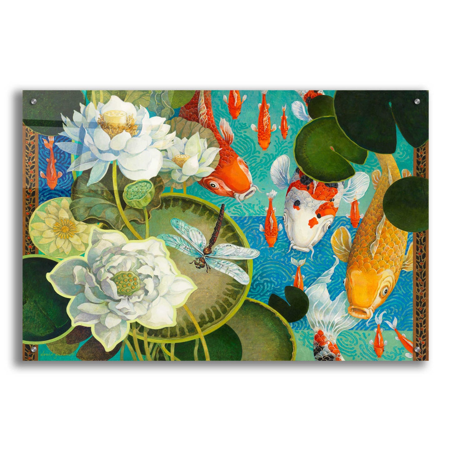 Epic Art 'Koi Pond' by David Galchutt, Acrylic Glass Wall Art,36x24