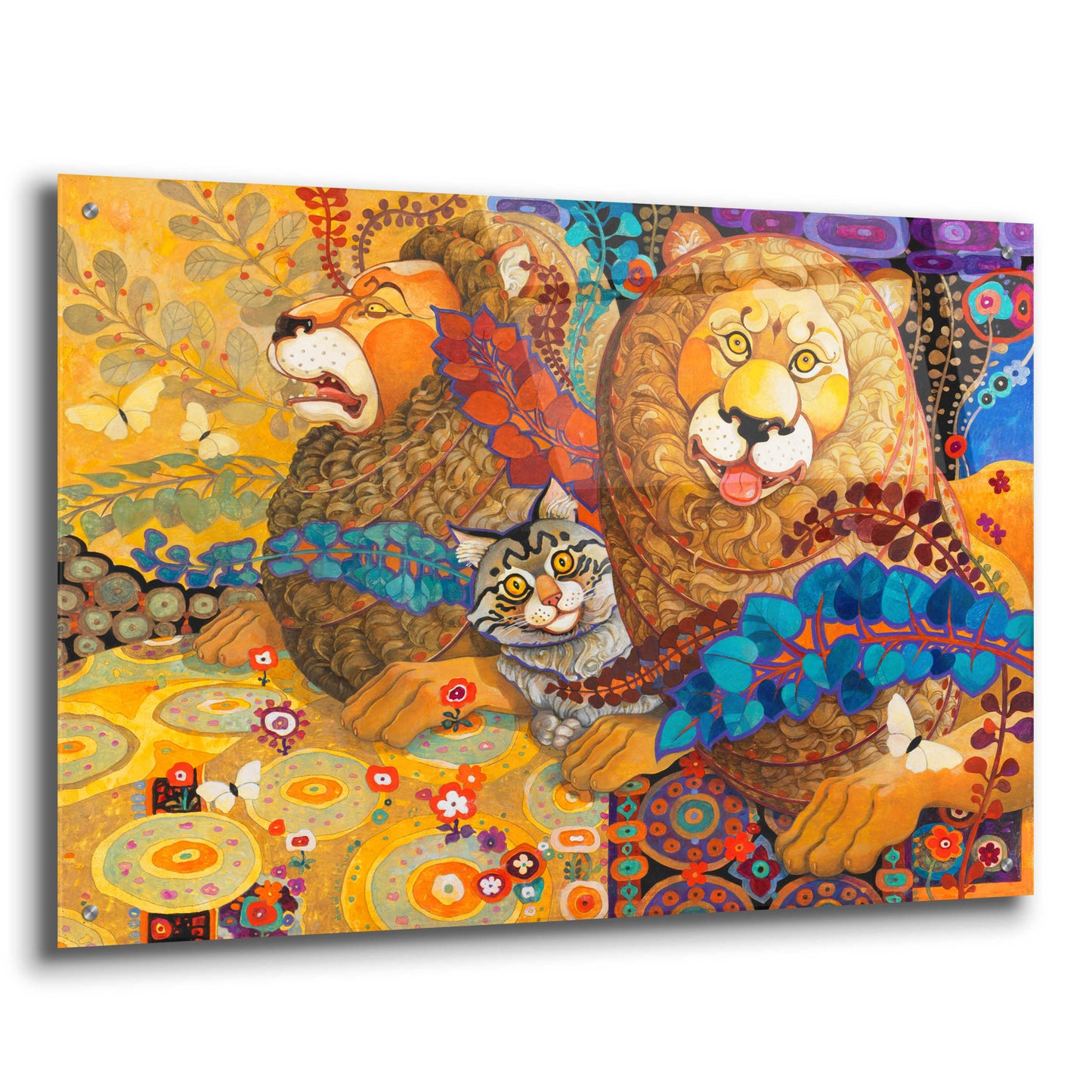 Epic Art 'Leonine Tapestry' by David Galchutt, Acrylic Glass Wall Art,36x24