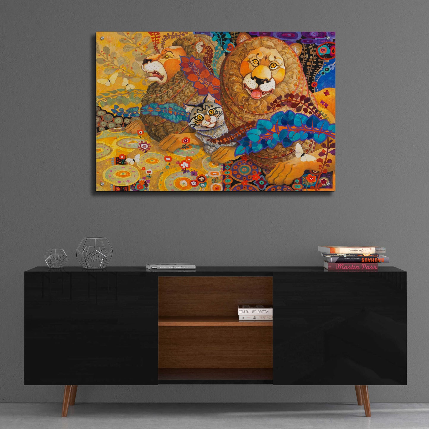 Epic Art 'Leonine Tapestry' by David Galchutt, Acrylic Glass Wall Art,36x24