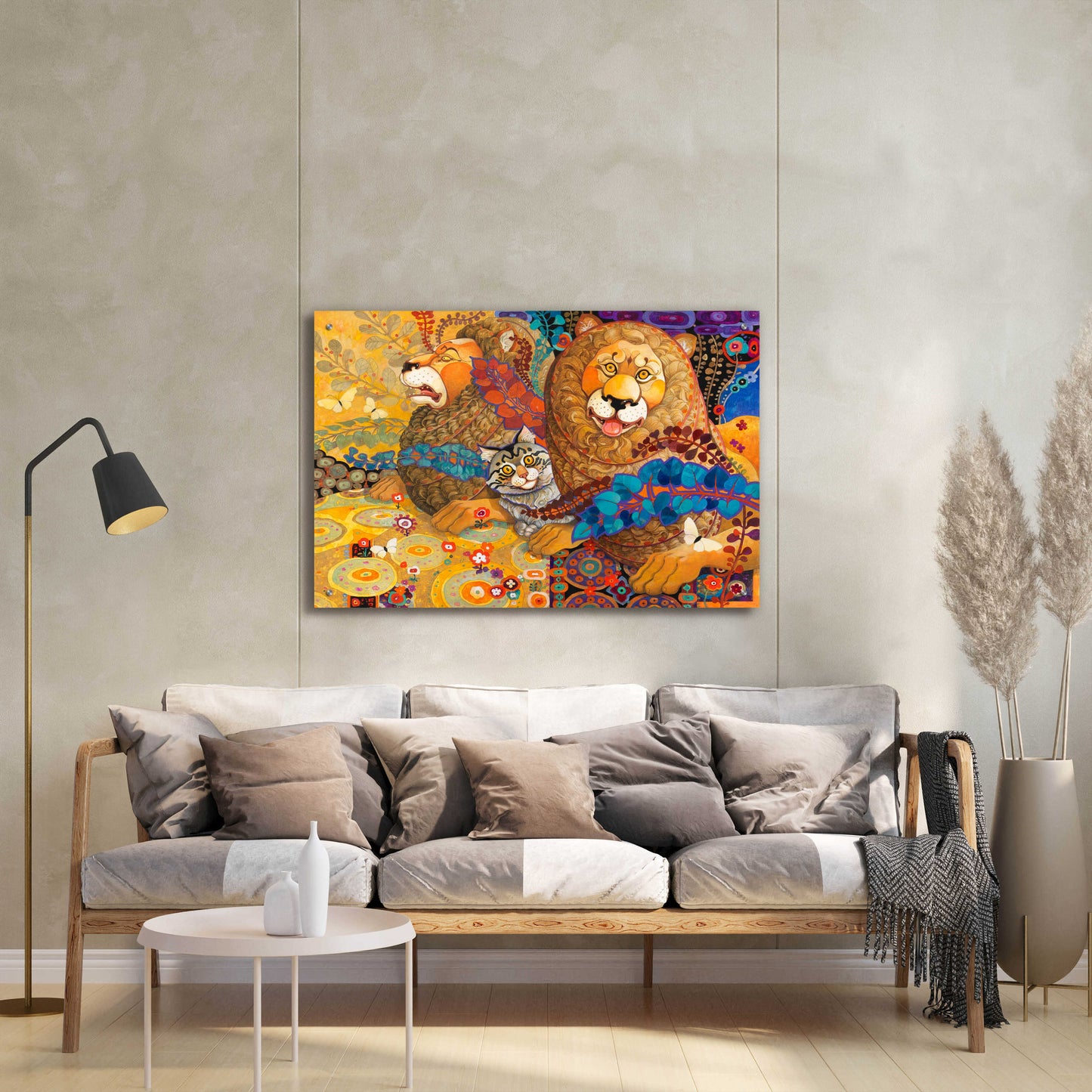 Epic Art 'Leonine Tapestry' by David Galchutt, Acrylic Glass Wall Art,36x24