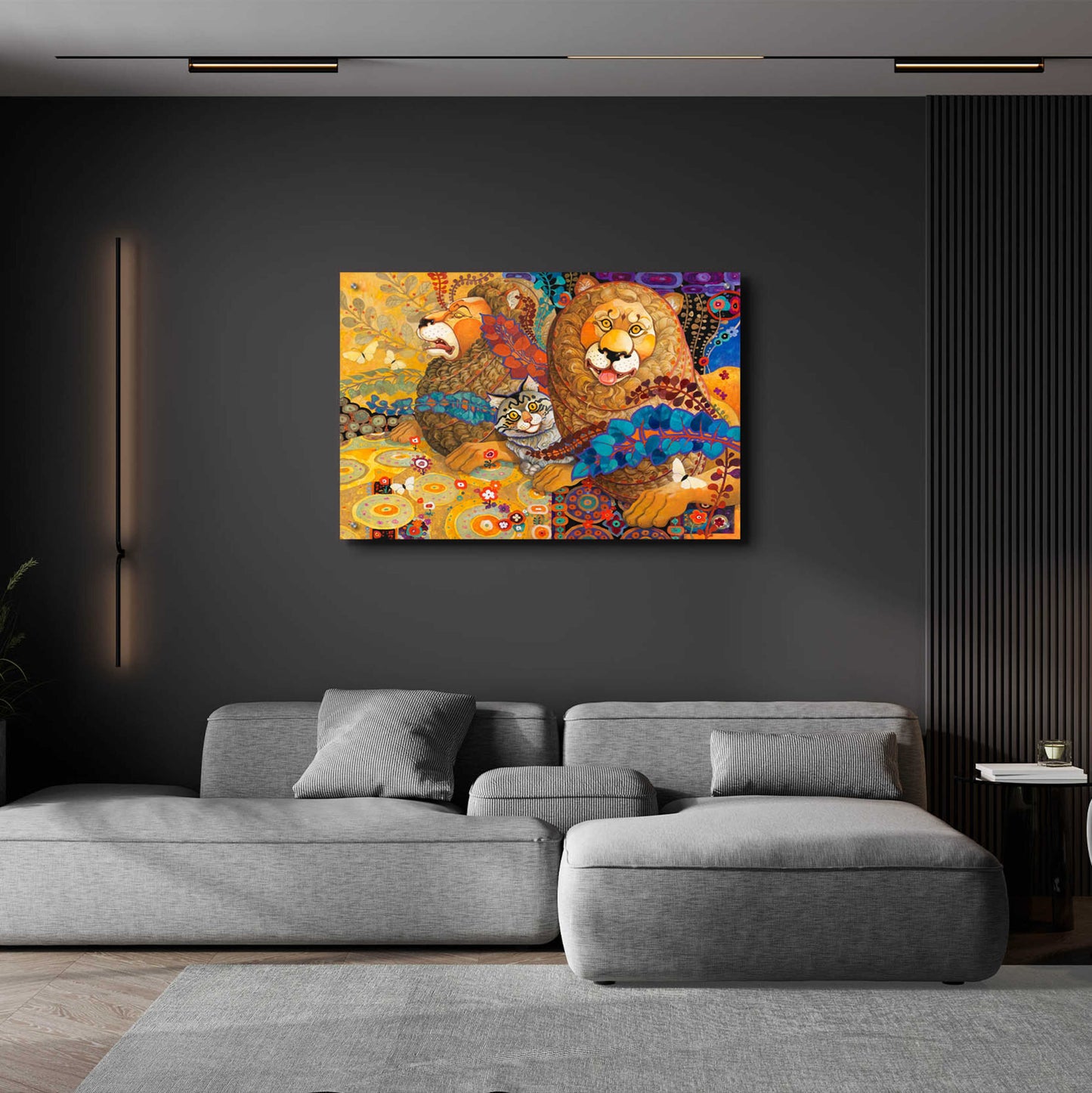 Epic Art 'Leonine Tapestry' by David Galchutt, Acrylic Glass Wall Art,36x24