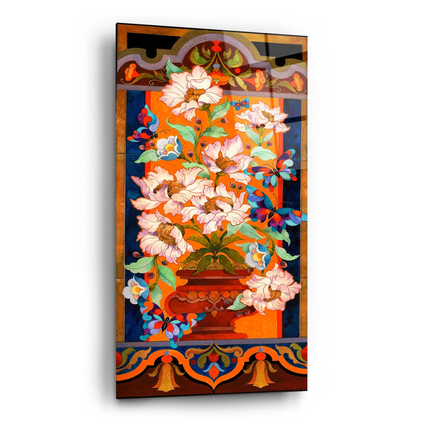 Epic Art 'Peony Tile' by David Galchutt, Acrylic Glass Wall Art,12x24