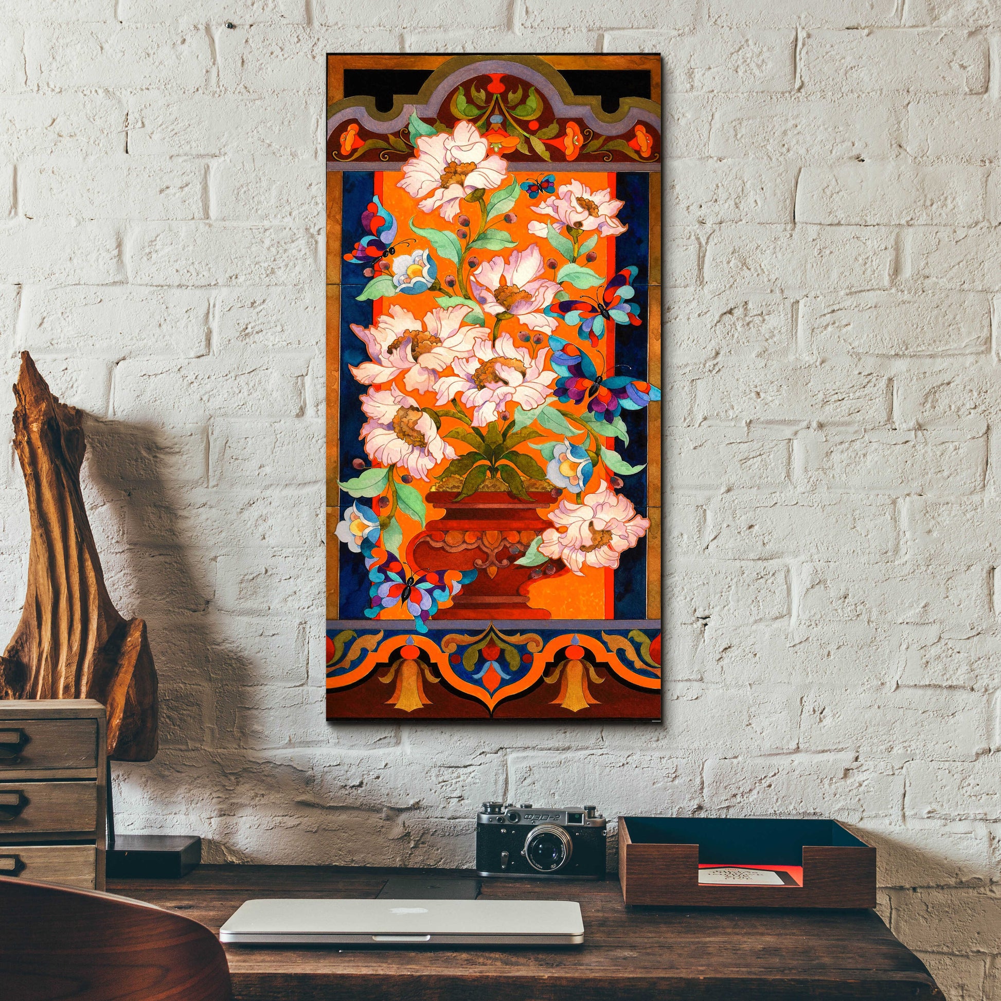 Epic Art 'Peony Tile' by David Galchutt, Acrylic Glass Wall Art,12x24