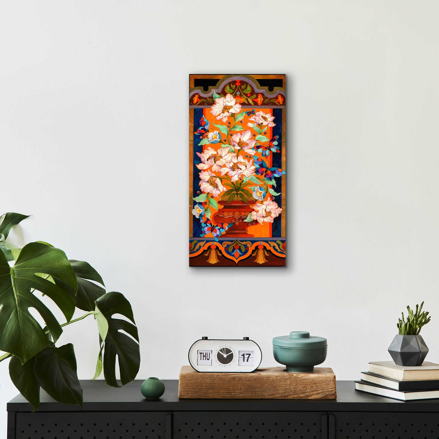 Epic Art 'Peony Tile' by David Galchutt, Acrylic Glass Wall Art,12x24