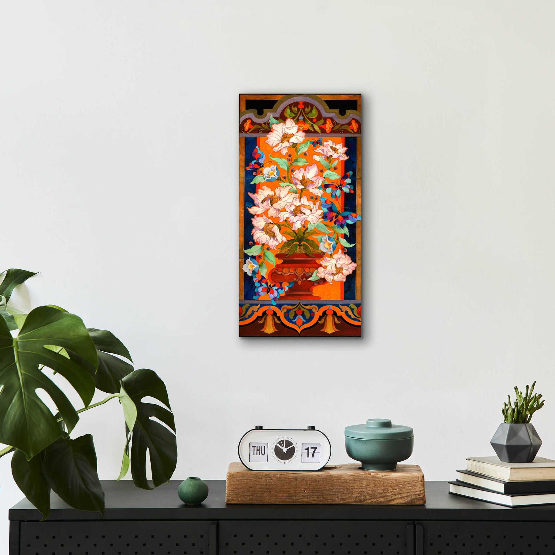 Epic Art 'Peony Tile' by David Galchutt, Acrylic Glass Wall Art,12x24