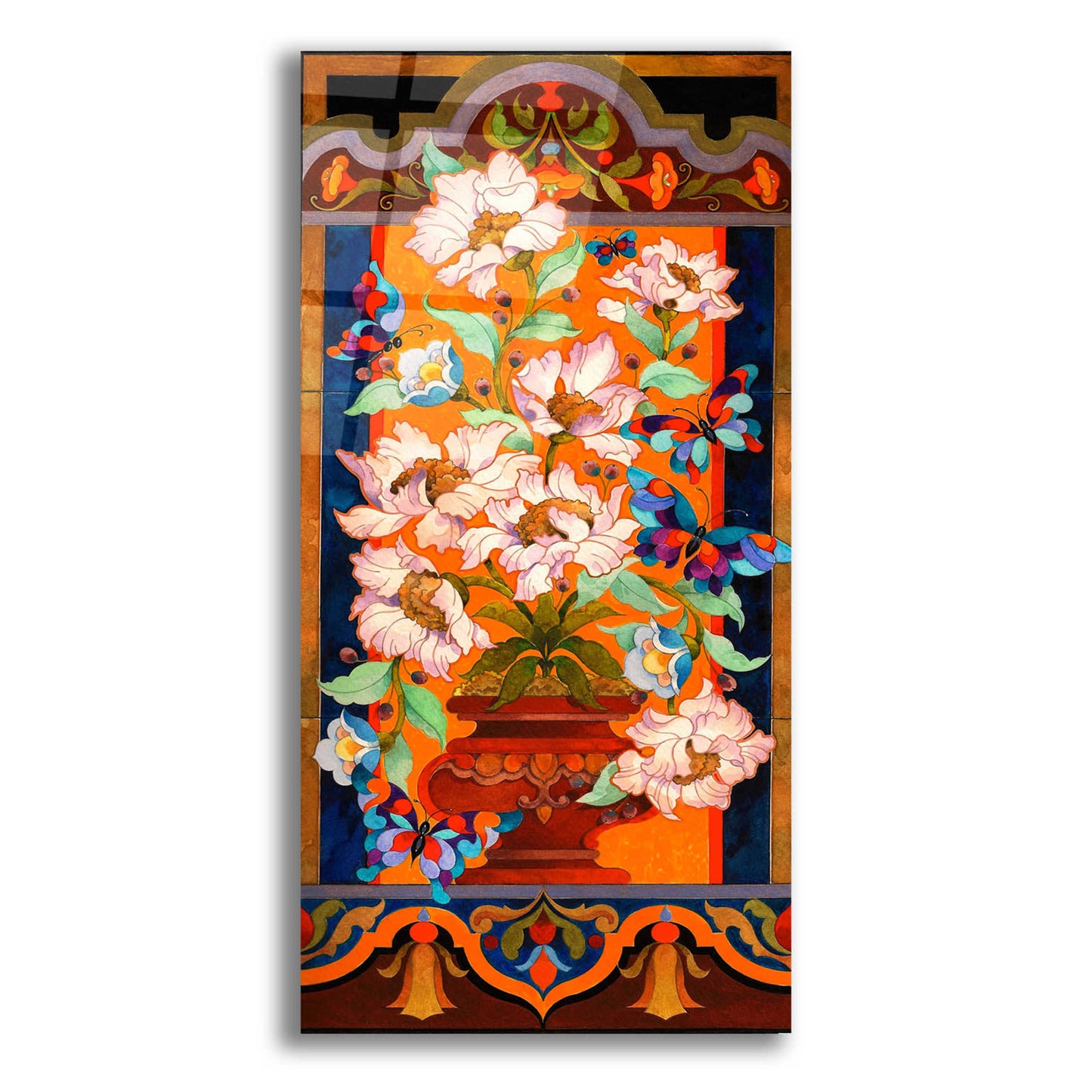 Epic Art 'Peony Tile' by David Galchutt, Acrylic Glass Wall Art,12x24