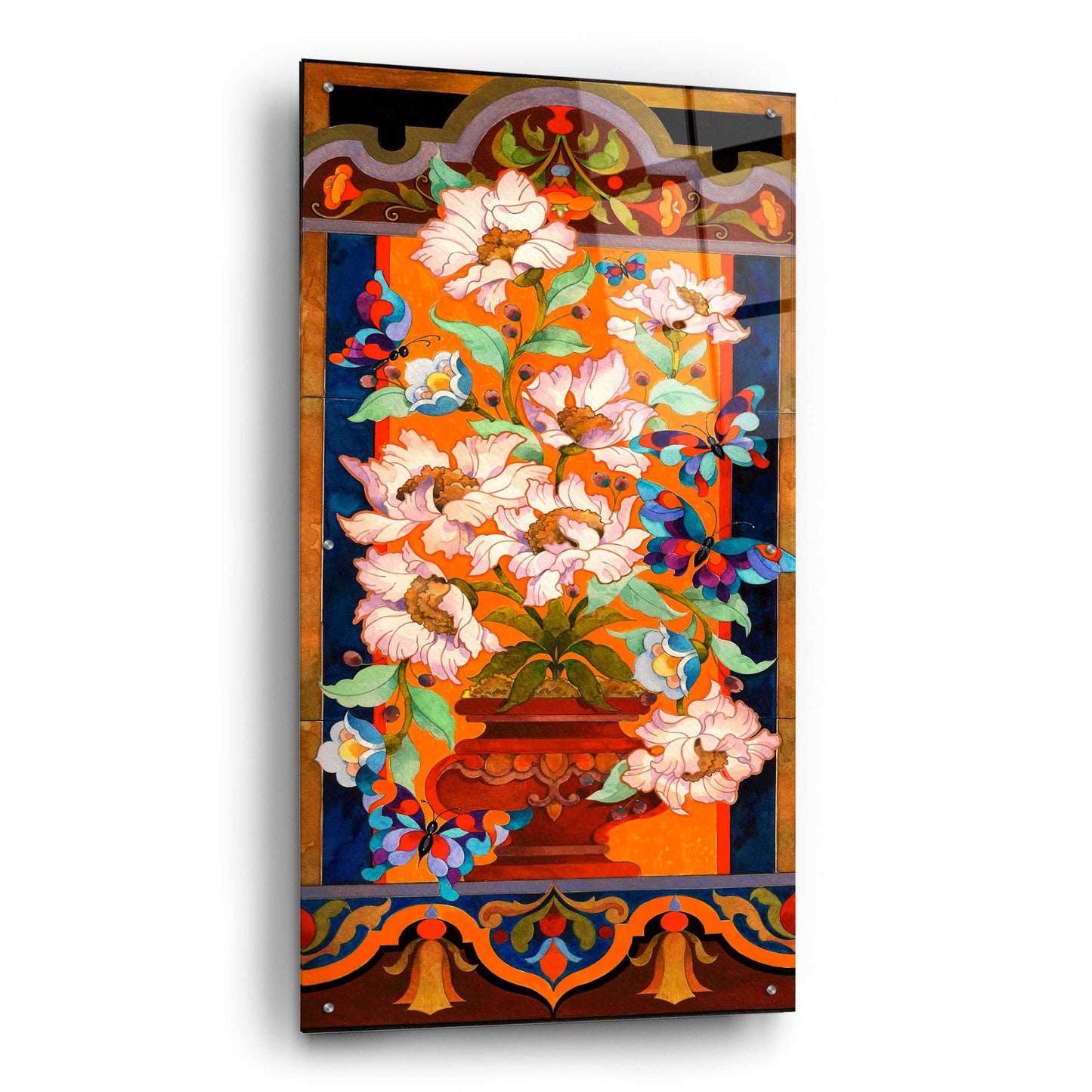 Epic Art 'Peony Tile' by David Galchutt, Acrylic Glass Wall Art,24x48