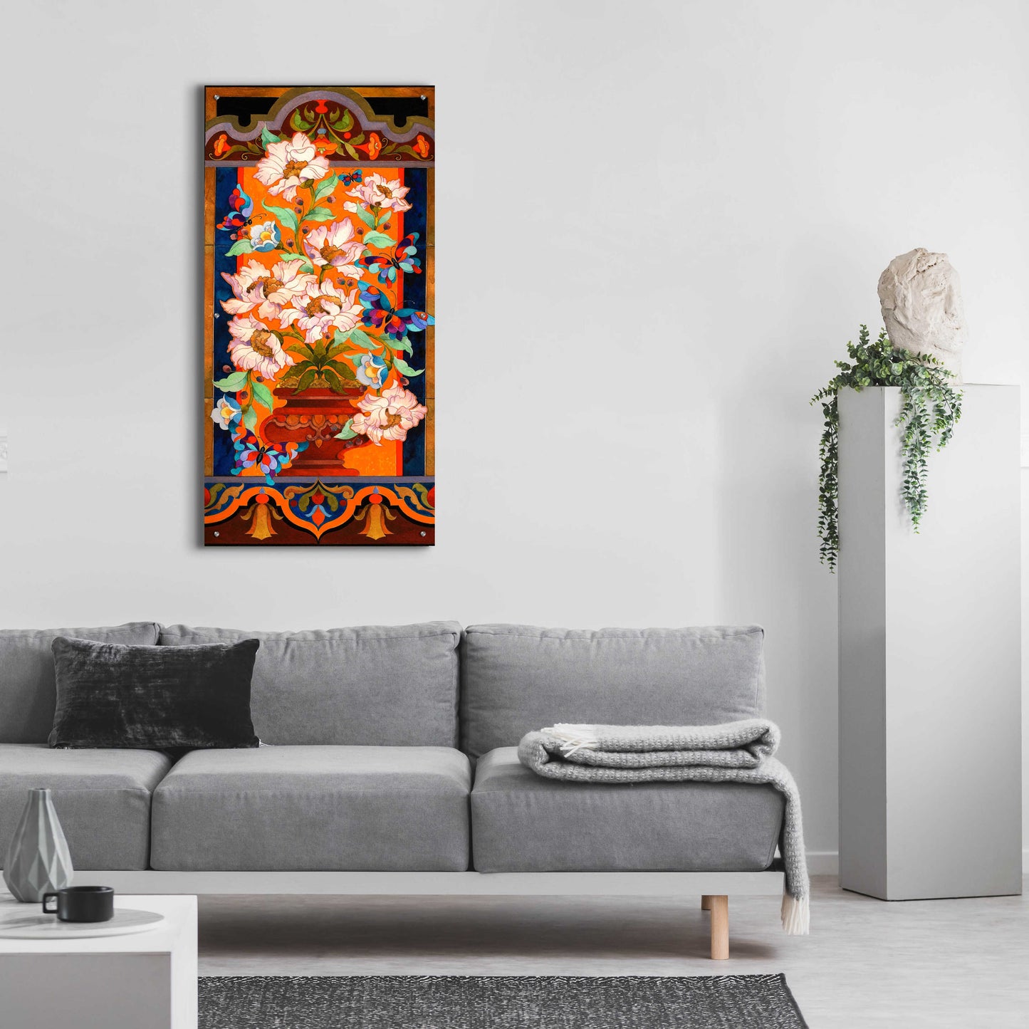 Epic Art 'Peony Tile' by David Galchutt, Acrylic Glass Wall Art,24x48