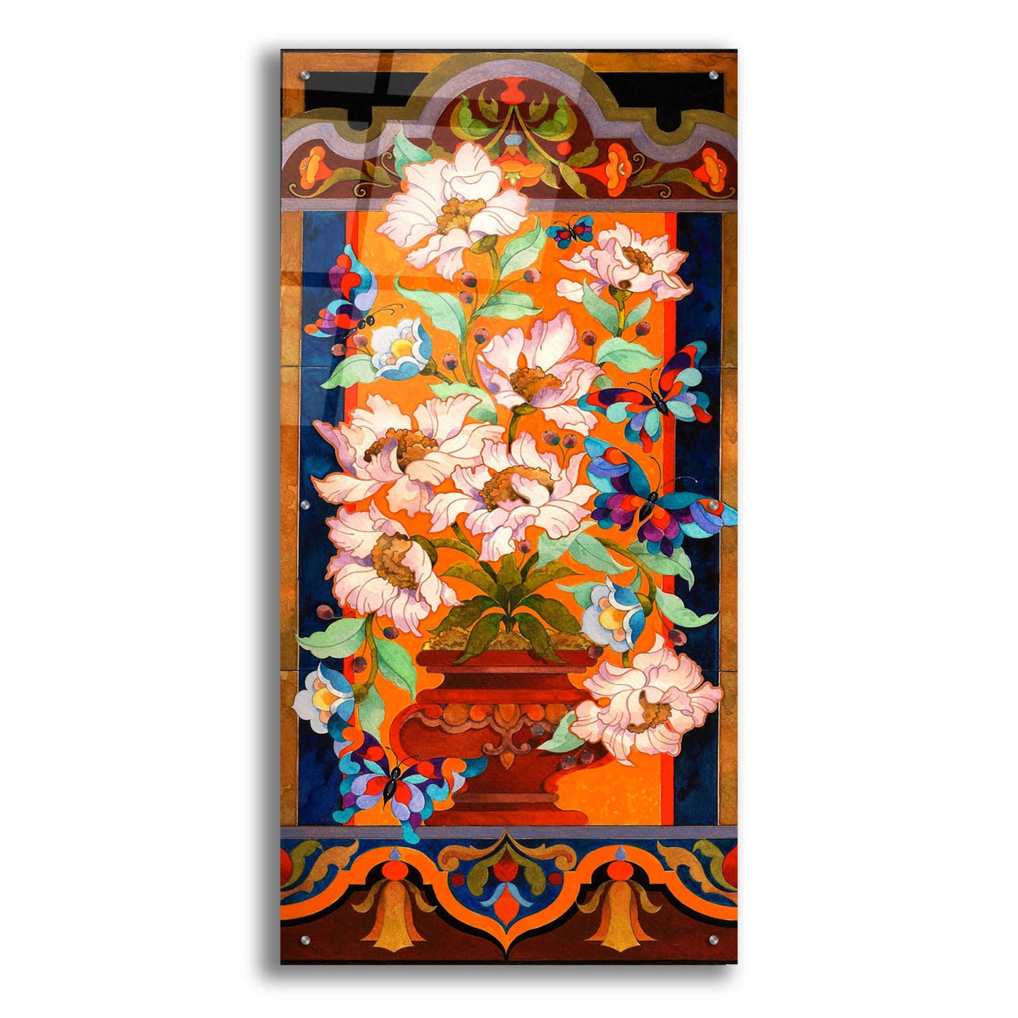 Epic Art 'Peony Tile' by David Galchutt, Acrylic Glass Wall Art,24x48