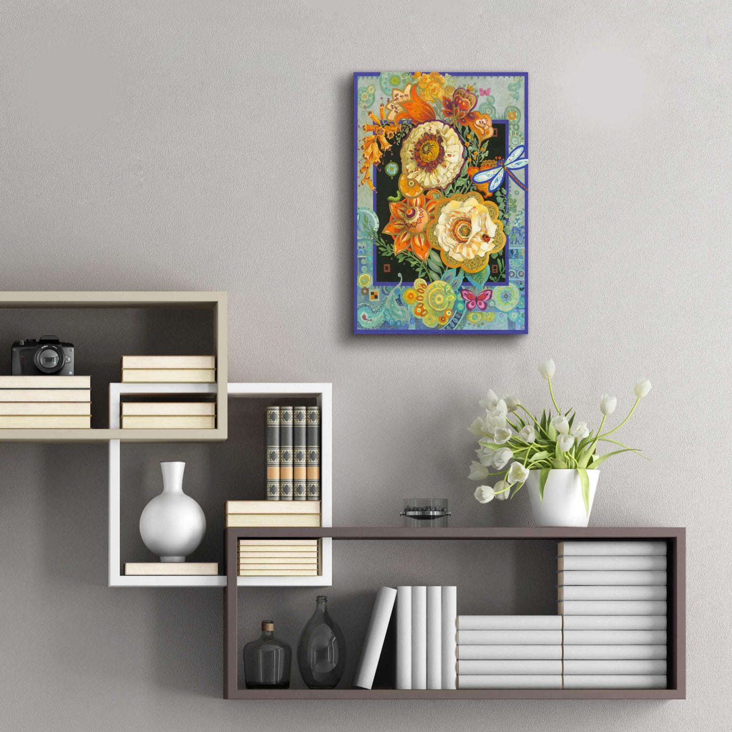 Epic Art 'Floral Fiesta' by David Galchutt, Acrylic Glass Wall Art,16x24