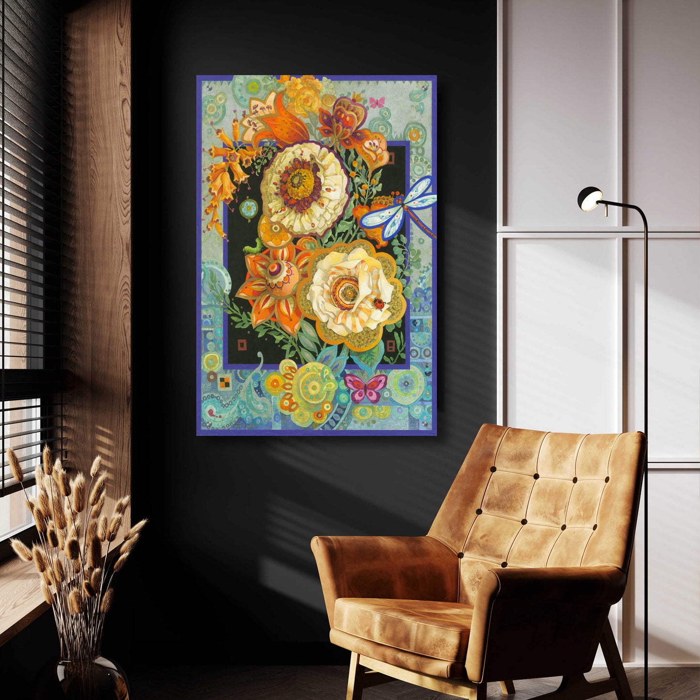 Epic Art 'Floral Fiesta' by David Galchutt, Acrylic Glass Wall Art,24x36