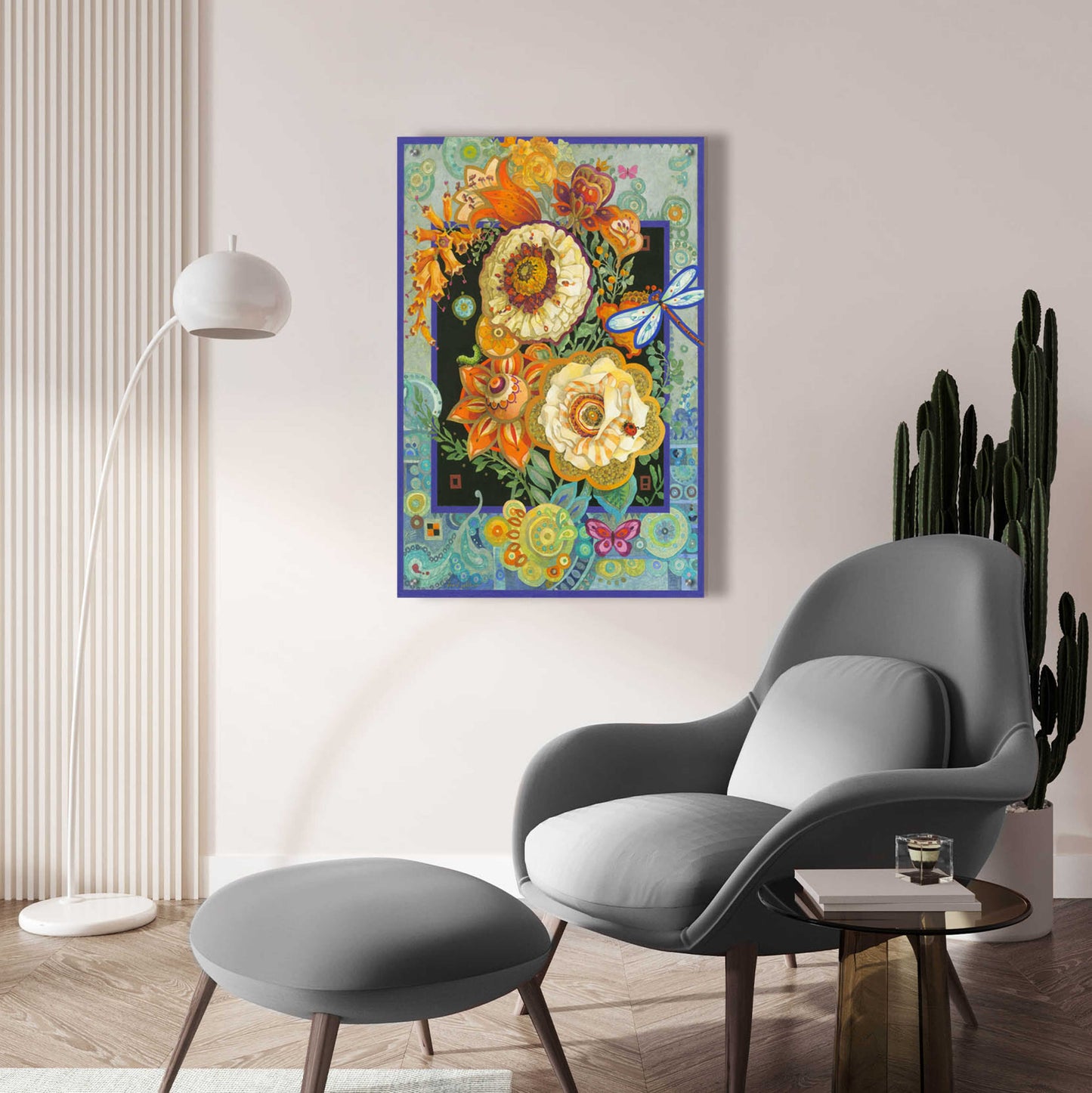 Epic Art 'Floral Fiesta' by David Galchutt, Acrylic Glass Wall Art,24x36