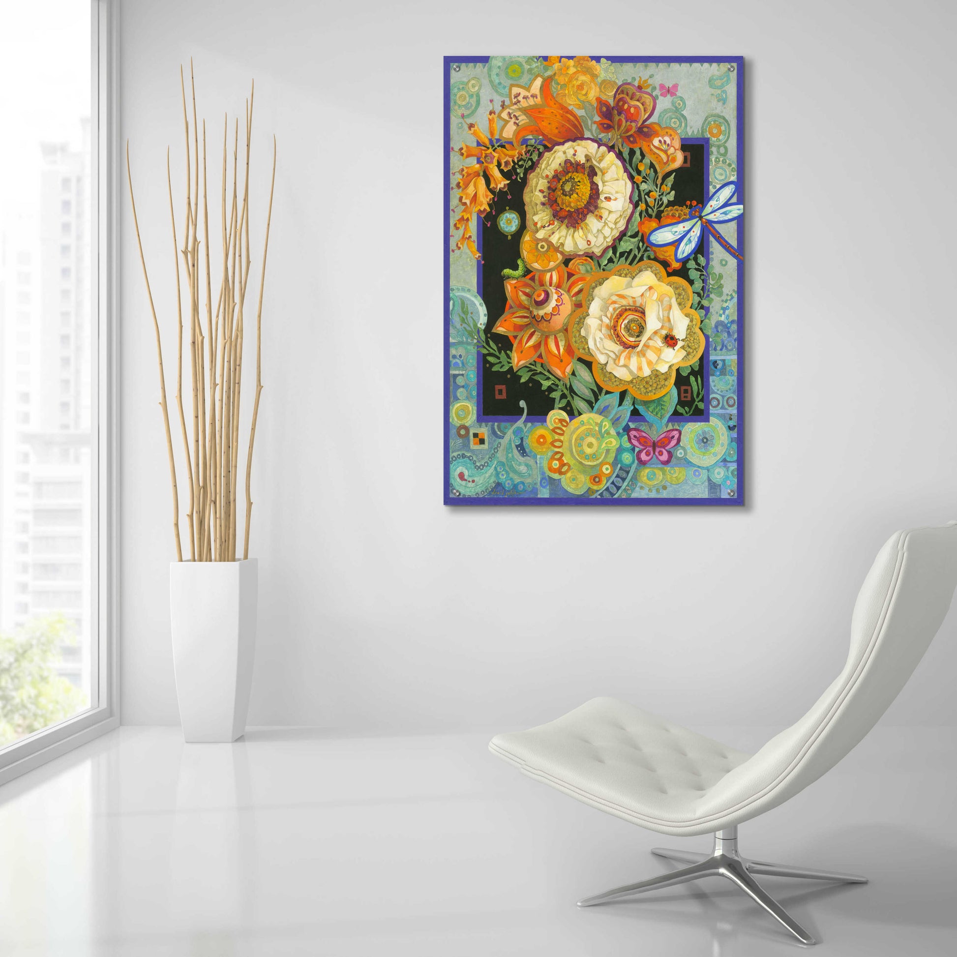 Epic Art 'Floral Fiesta' by David Galchutt, Acrylic Glass Wall Art,24x36