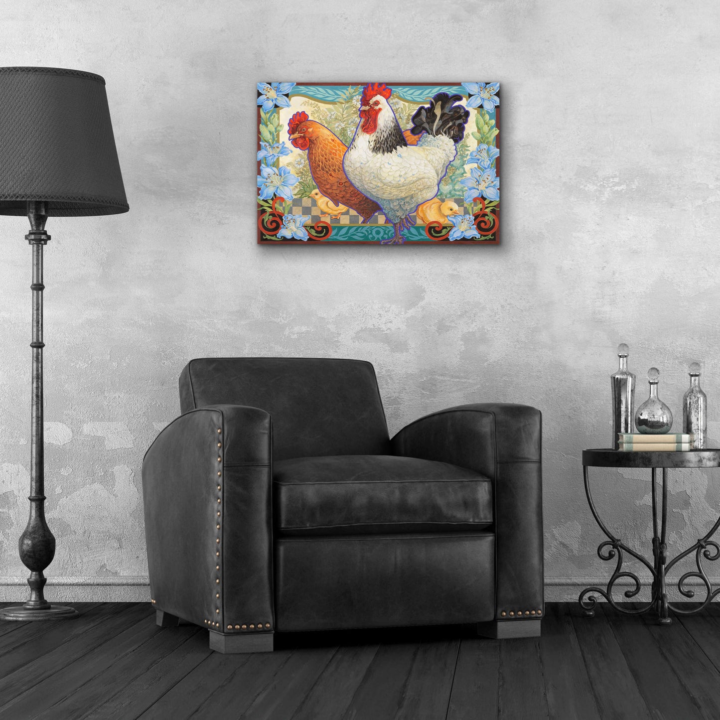 Epic Art 'The Barnyard Brood' by David Galchutt, Acrylic Glass Wall Art,24x16