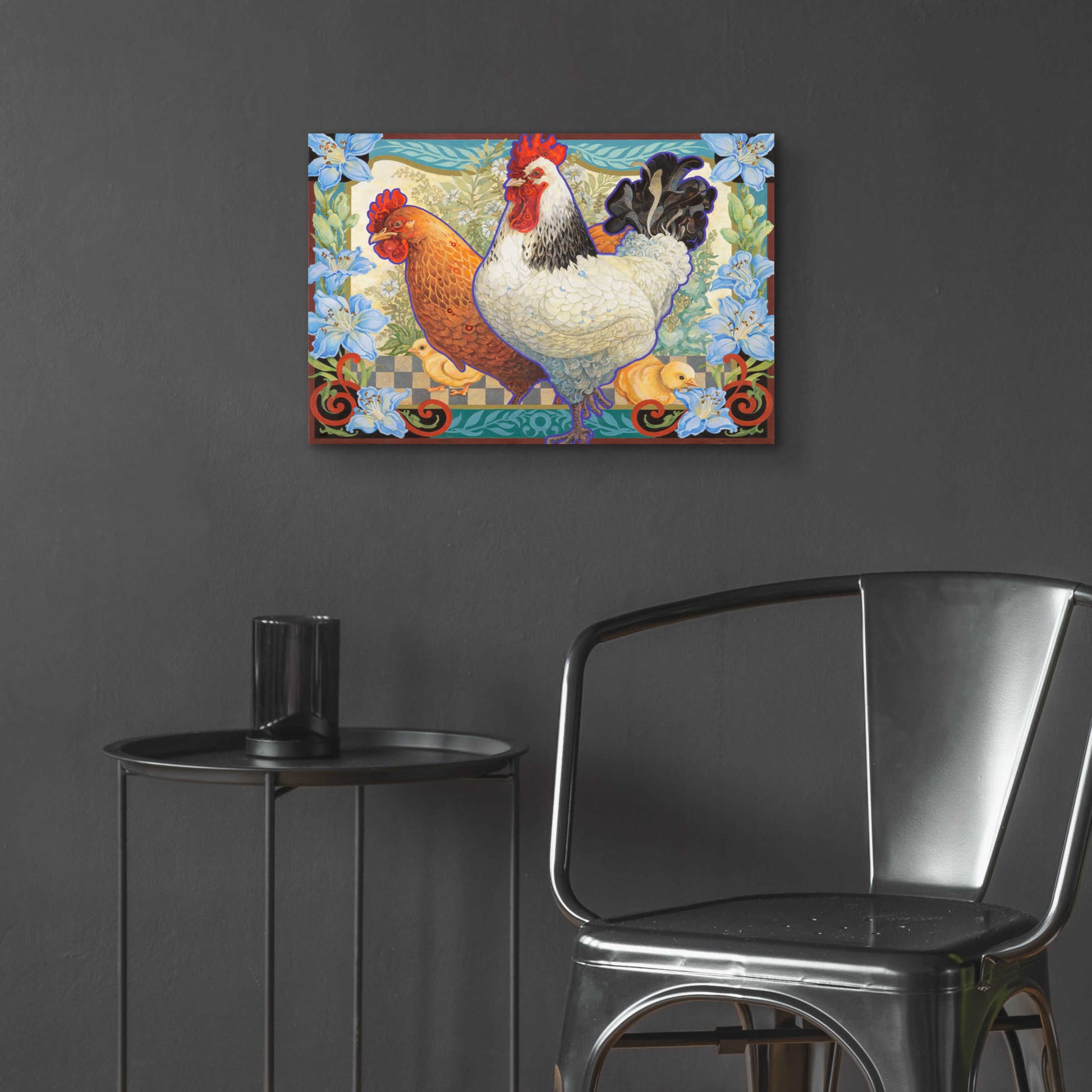 Epic Art 'The Barnyard Brood' by David Galchutt, Acrylic Glass Wall Art,24x16