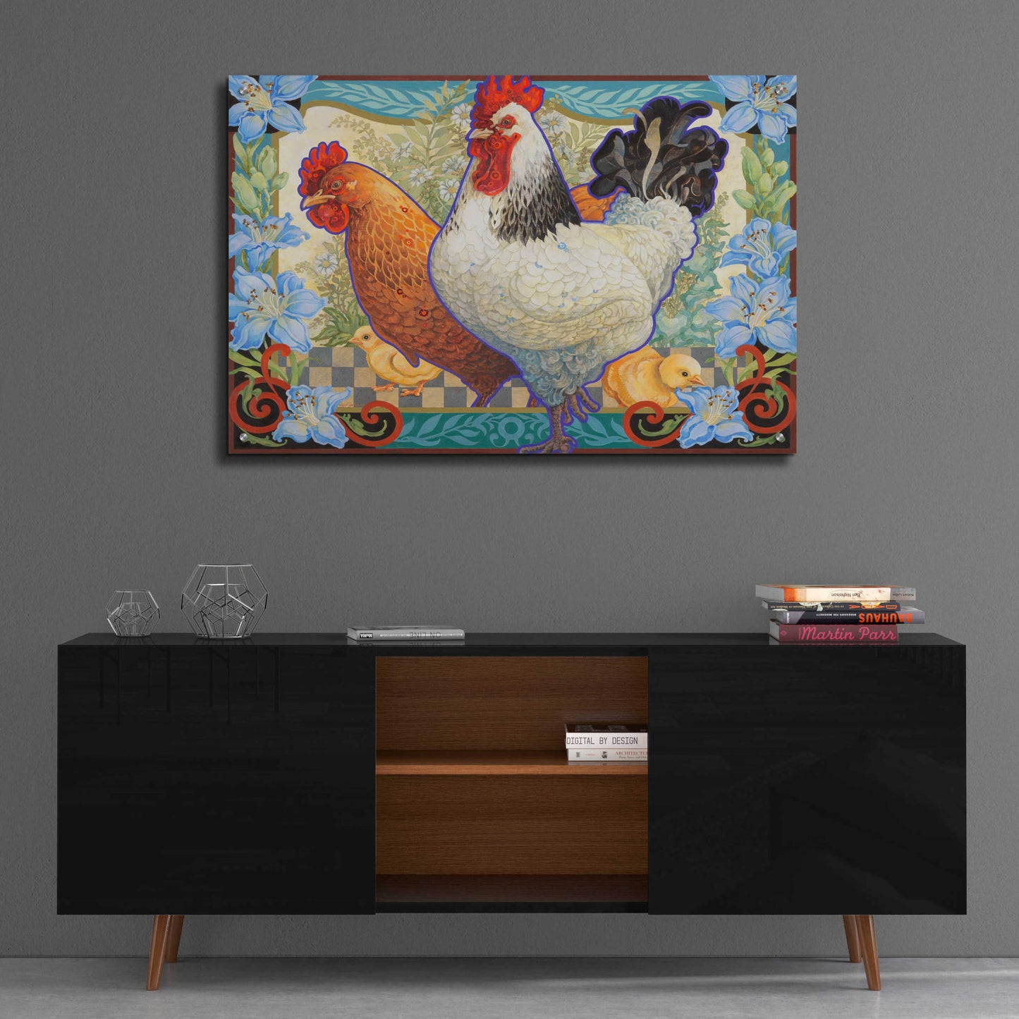 Epic Art 'The Barnyard Brood' by David Galchutt, Acrylic Glass Wall Art,36x24