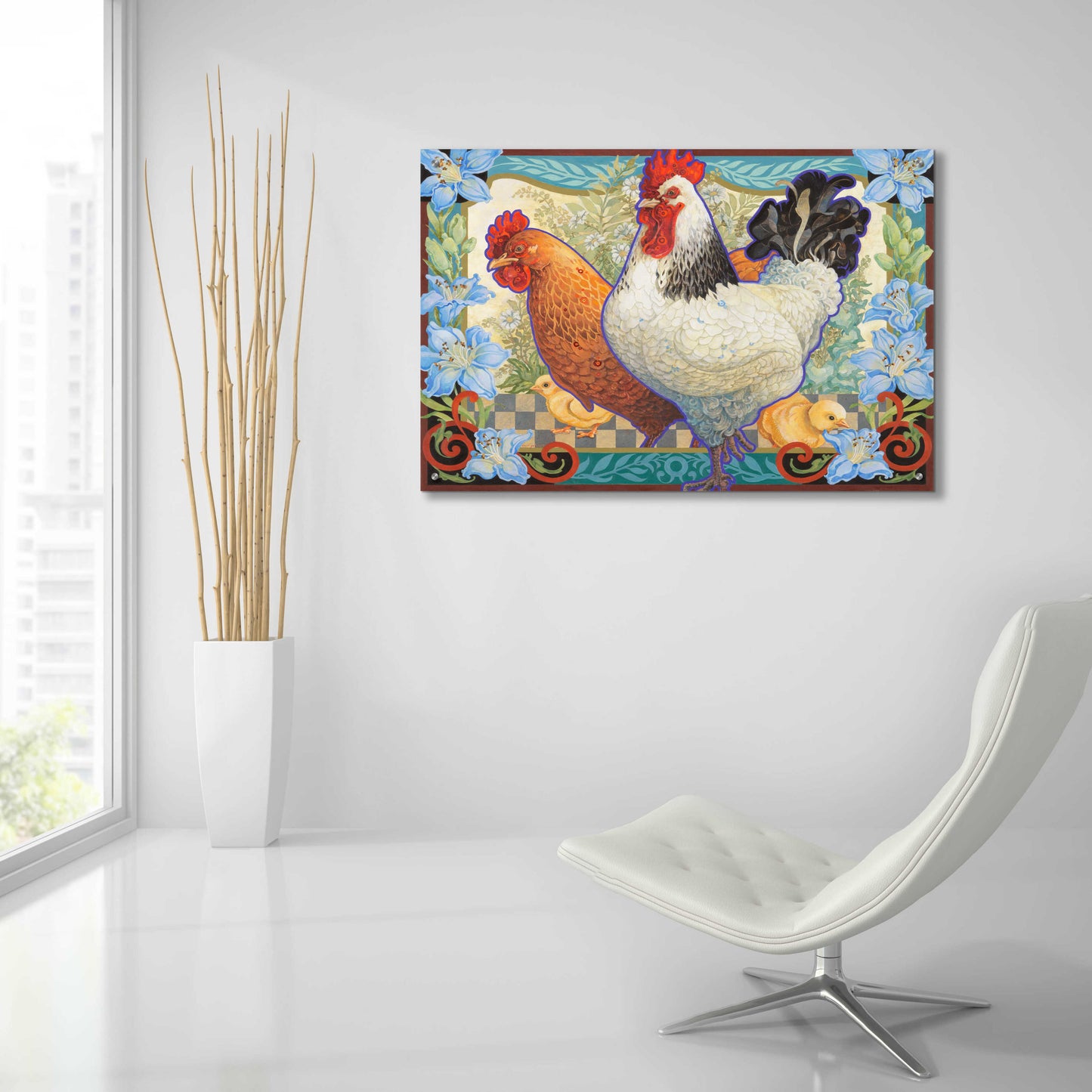 Epic Art 'The Barnyard Brood' by David Galchutt, Acrylic Glass Wall Art,36x24