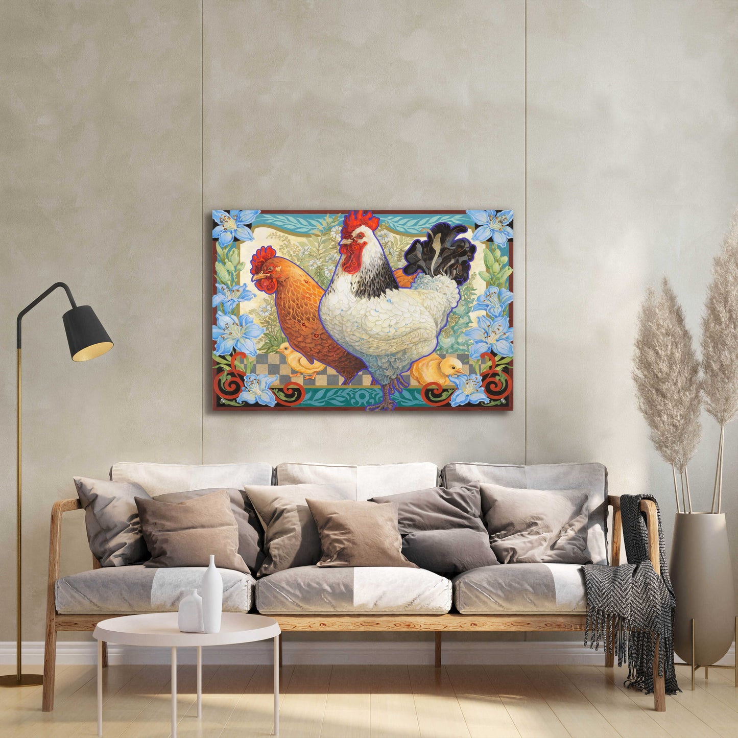 Epic Art 'The Barnyard Brood' by David Galchutt, Acrylic Glass Wall Art,36x24