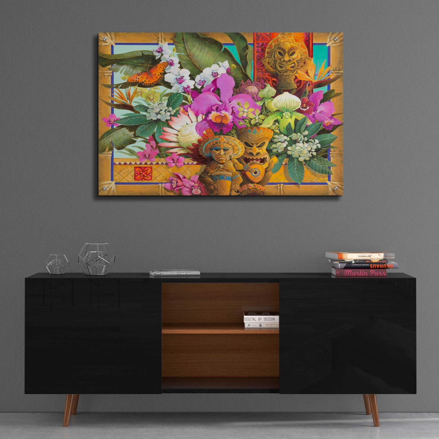 Epic Art 'Jungle Red' by David Galchutt, Acrylic Glass Wall Art,36x24