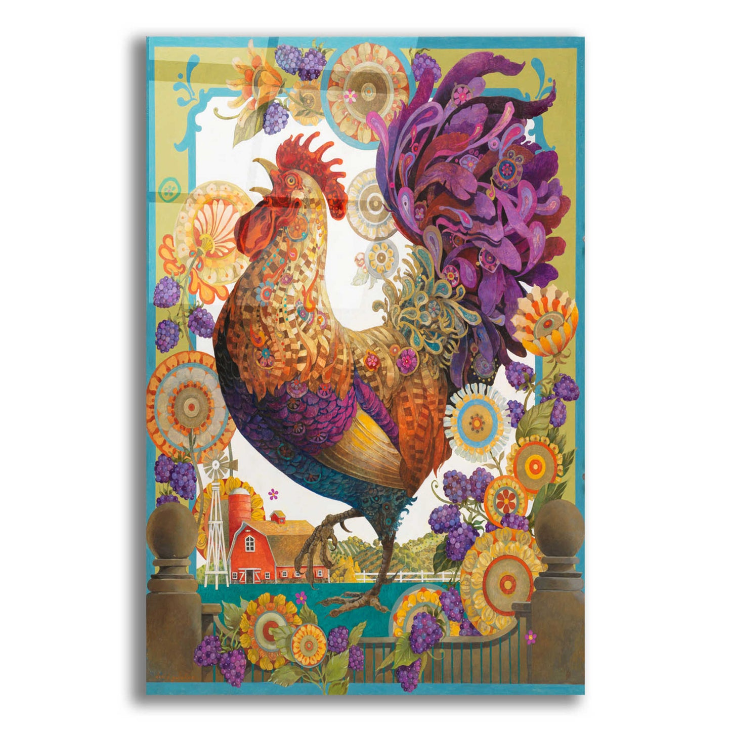 Epic Art 'Cock of the Walk' by David Galchutt, Acrylic Glass Wall Art,12x16