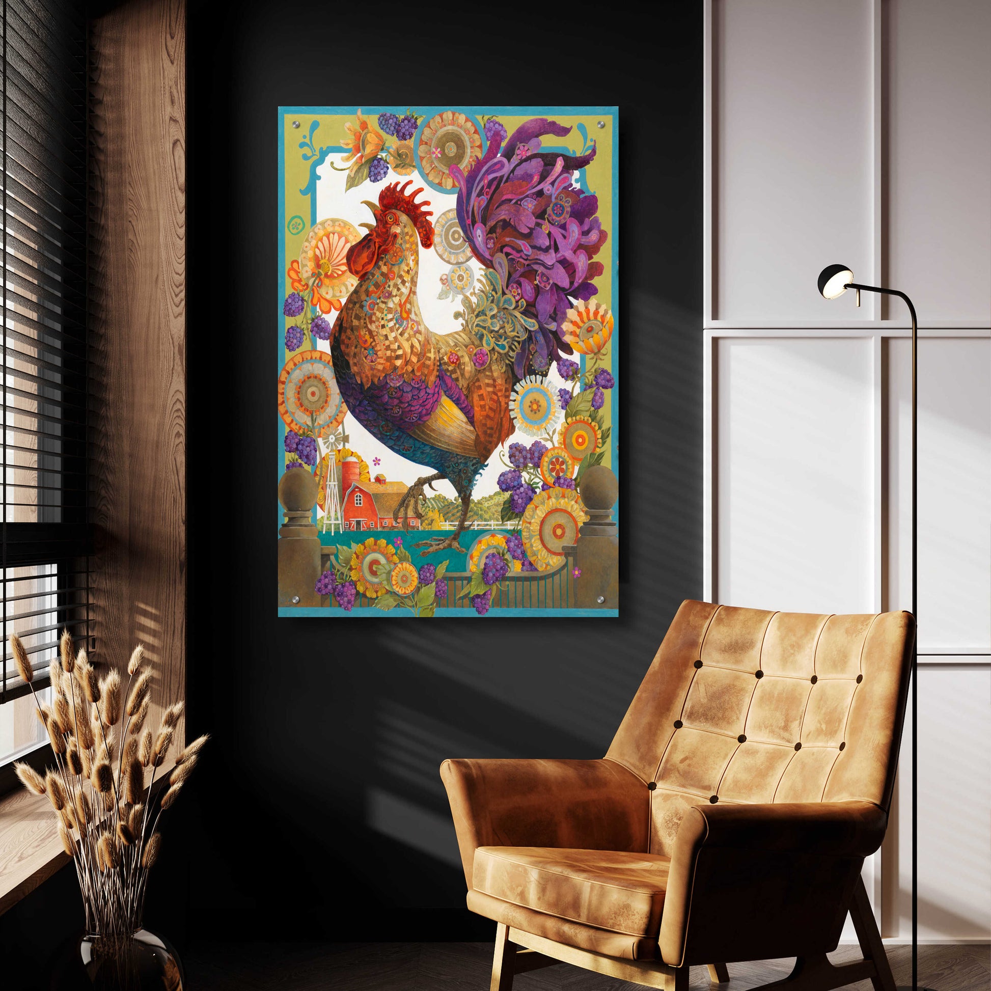 Epic Art 'Cock of the Walk' by David Galchutt, Acrylic Glass Wall Art,24x36