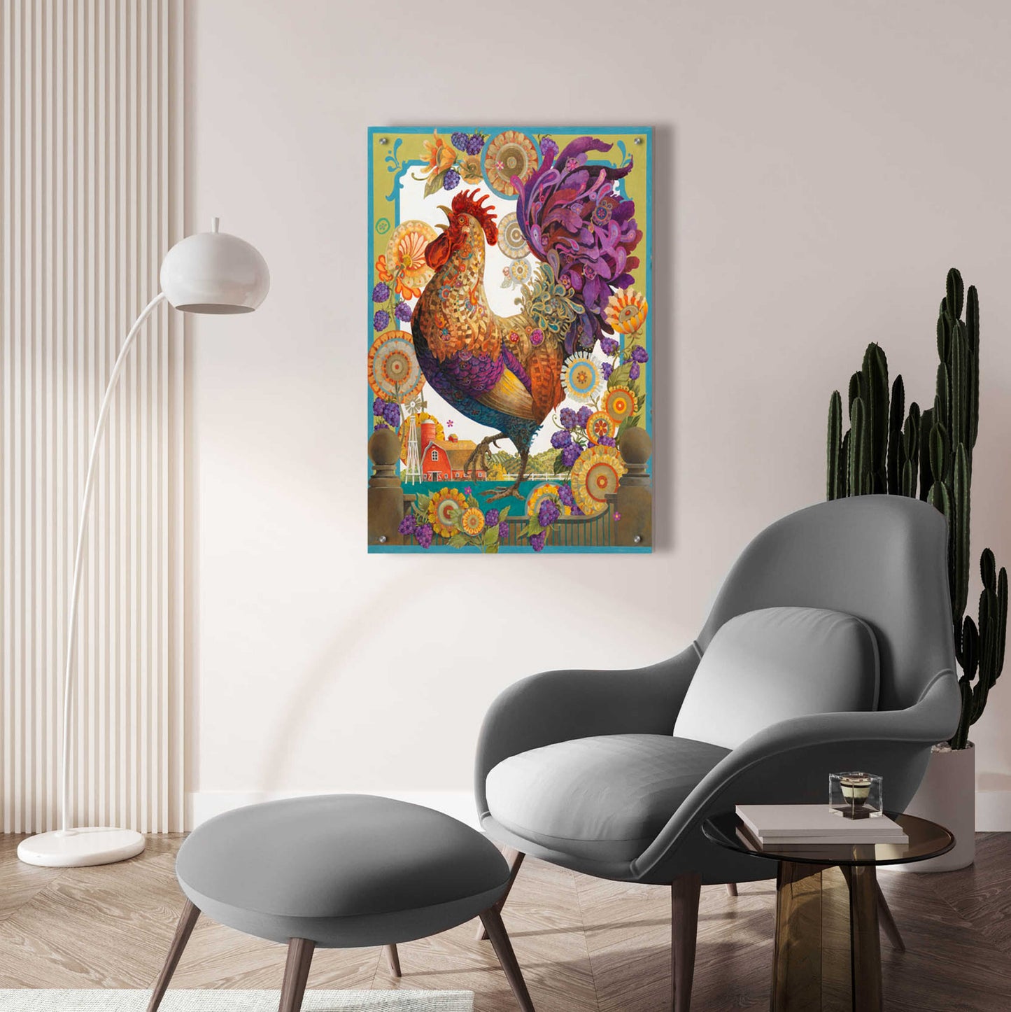 Epic Art 'Cock of the Walk' by David Galchutt, Acrylic Glass Wall Art,24x36