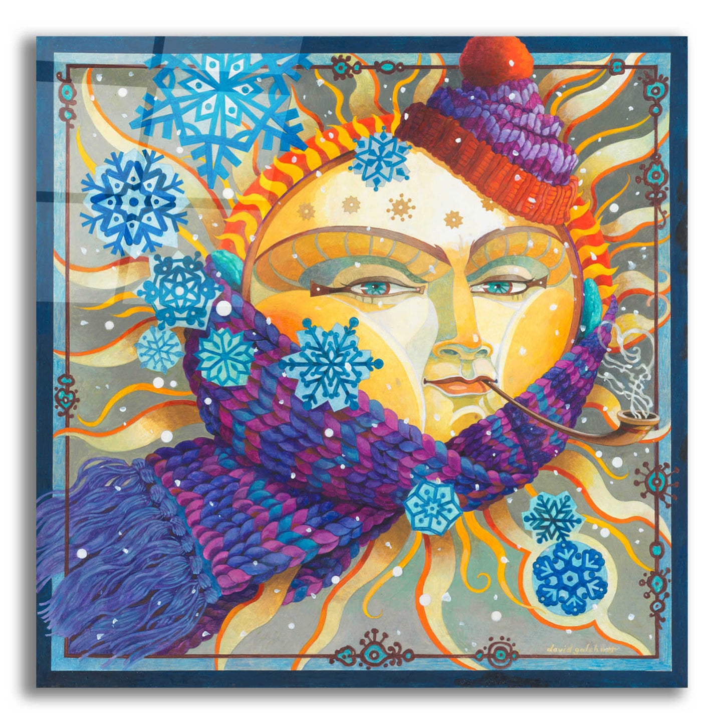 Epic Art 'Winter Sun' by David Galchutt, Acrylic Glass Wall Art,12x12