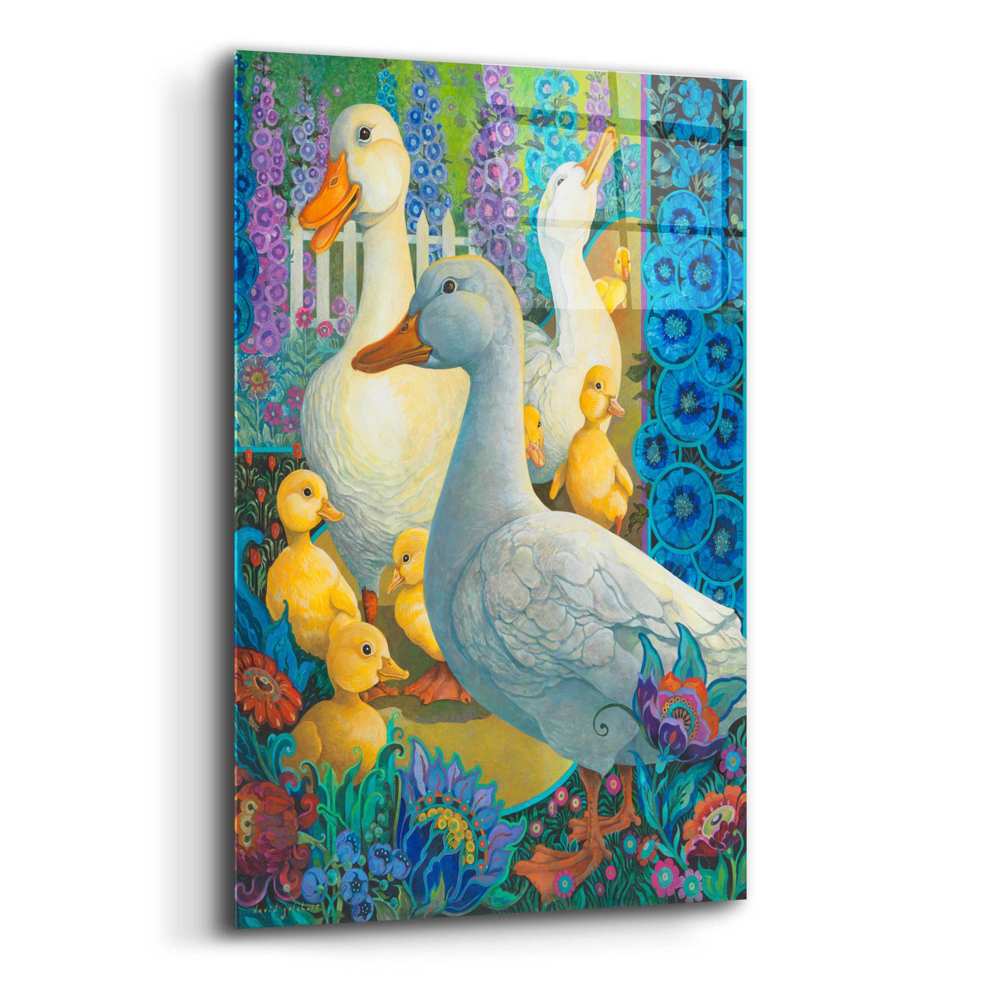 Epic Art 'Duck Crossing' by David Galchutt, Acrylic Glass Wall Art,12x16