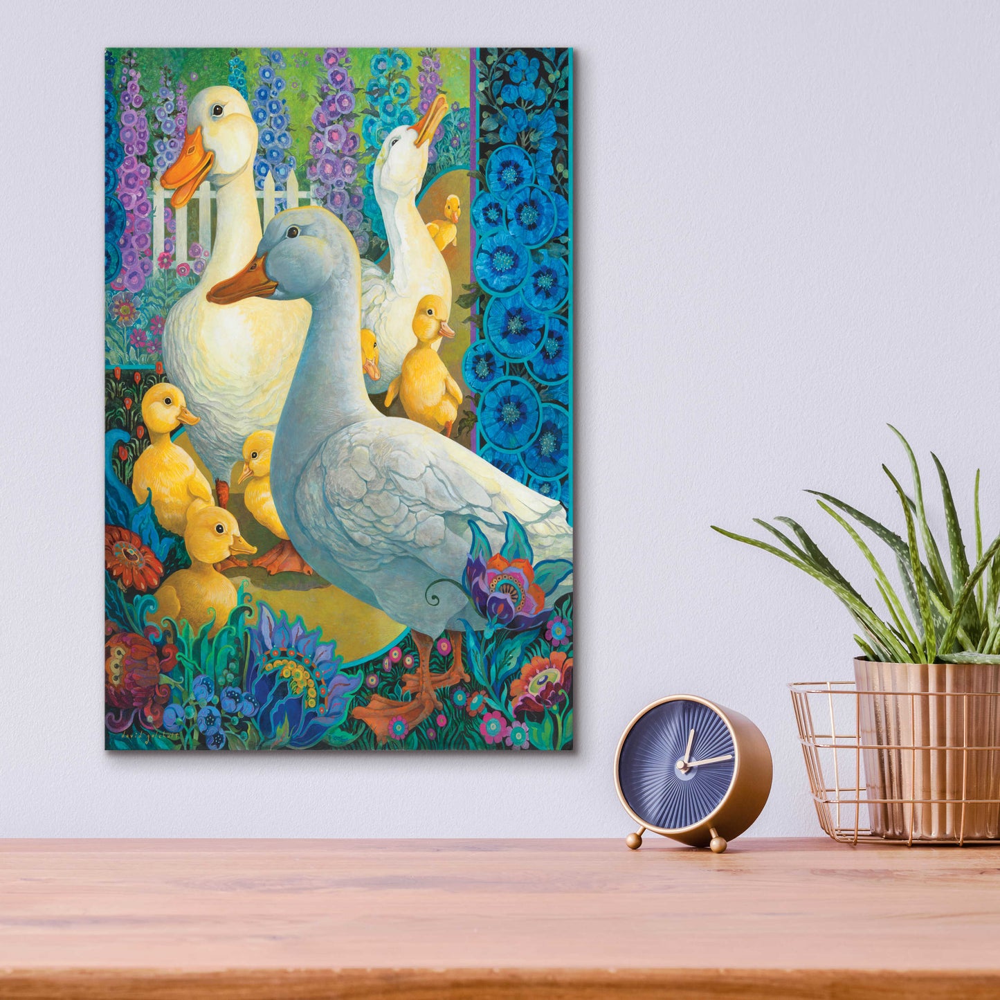 Epic Art 'Duck Crossing' by David Galchutt, Acrylic Glass Wall Art,12x16