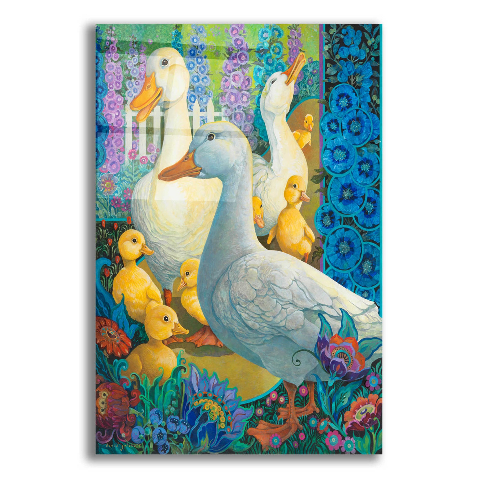 Epic Art 'Duck Crossing' by David Galchutt, Acrylic Glass Wall Art,12x16