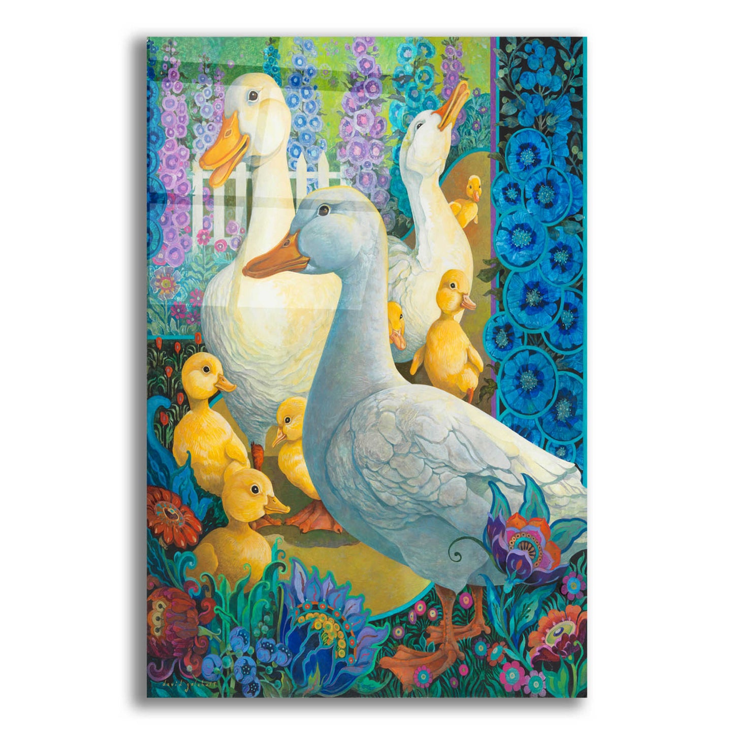 Epic Art 'Duck Crossing' by David Galchutt, Acrylic Glass Wall Art,16x24