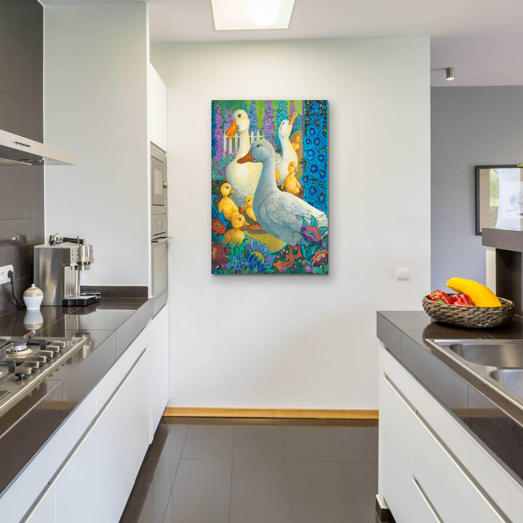 Epic Art 'Duck Crossing' by David Galchutt, Acrylic Glass Wall Art,24x36