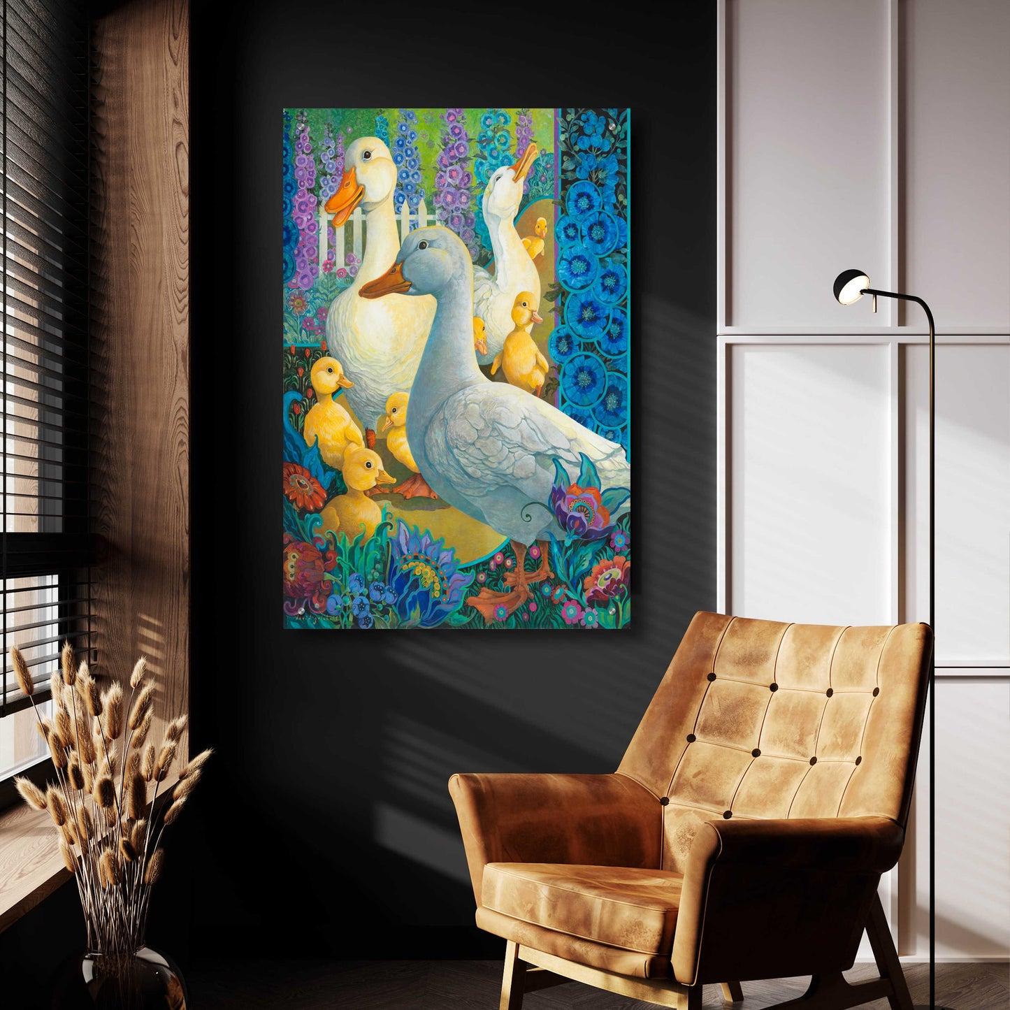 Epic Art 'Duck Crossing' by David Galchutt, Acrylic Glass Wall Art,24x36