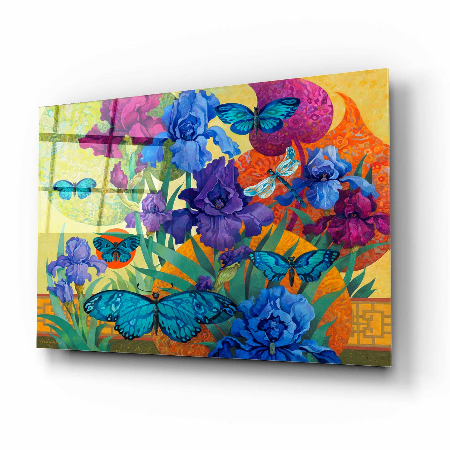 Epic Art 'Iris Garden' by David Galchutt, Acrylic Glass Wall Art,16x12