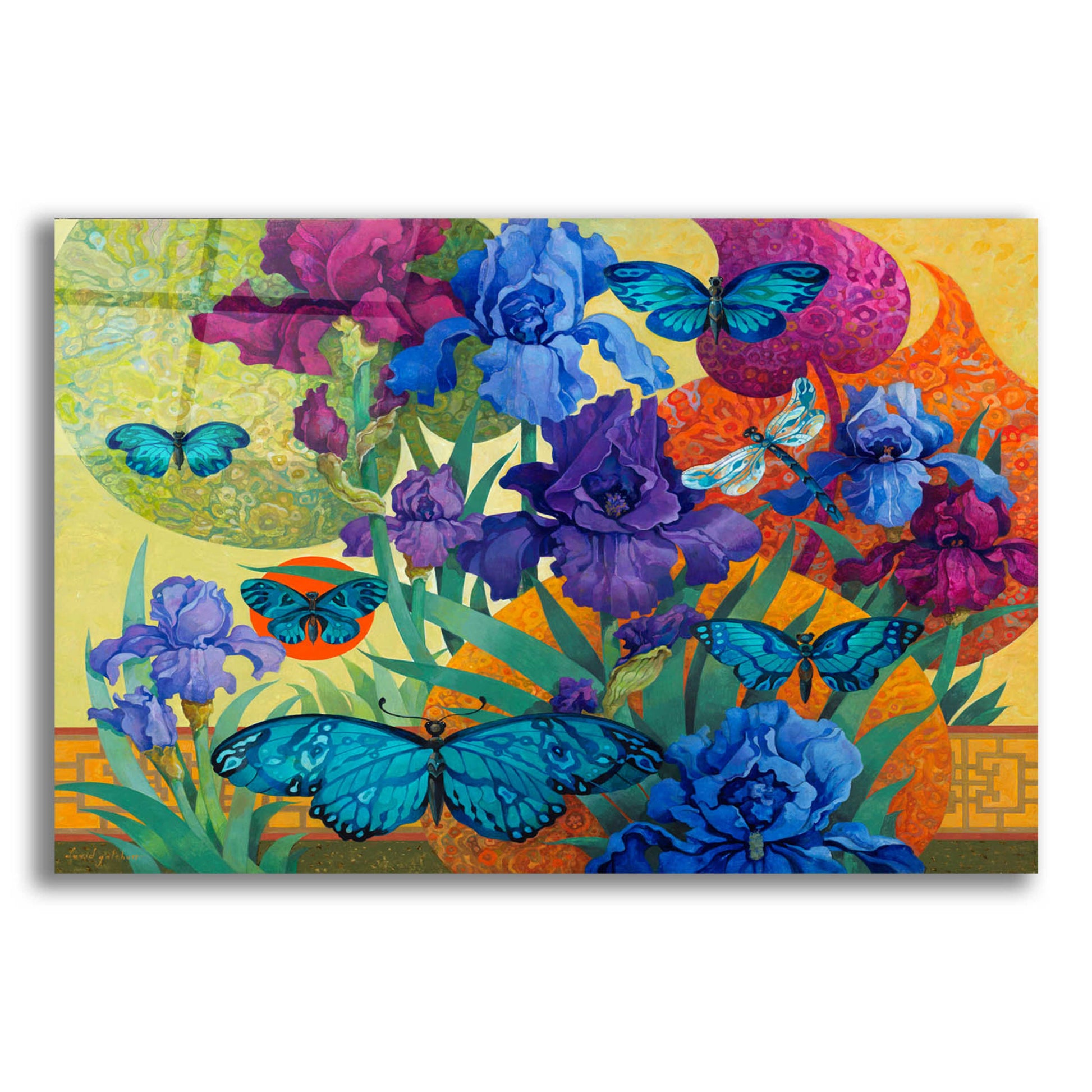 Epic Art 'Iris Garden' by David Galchutt, Acrylic Glass Wall Art,16x12