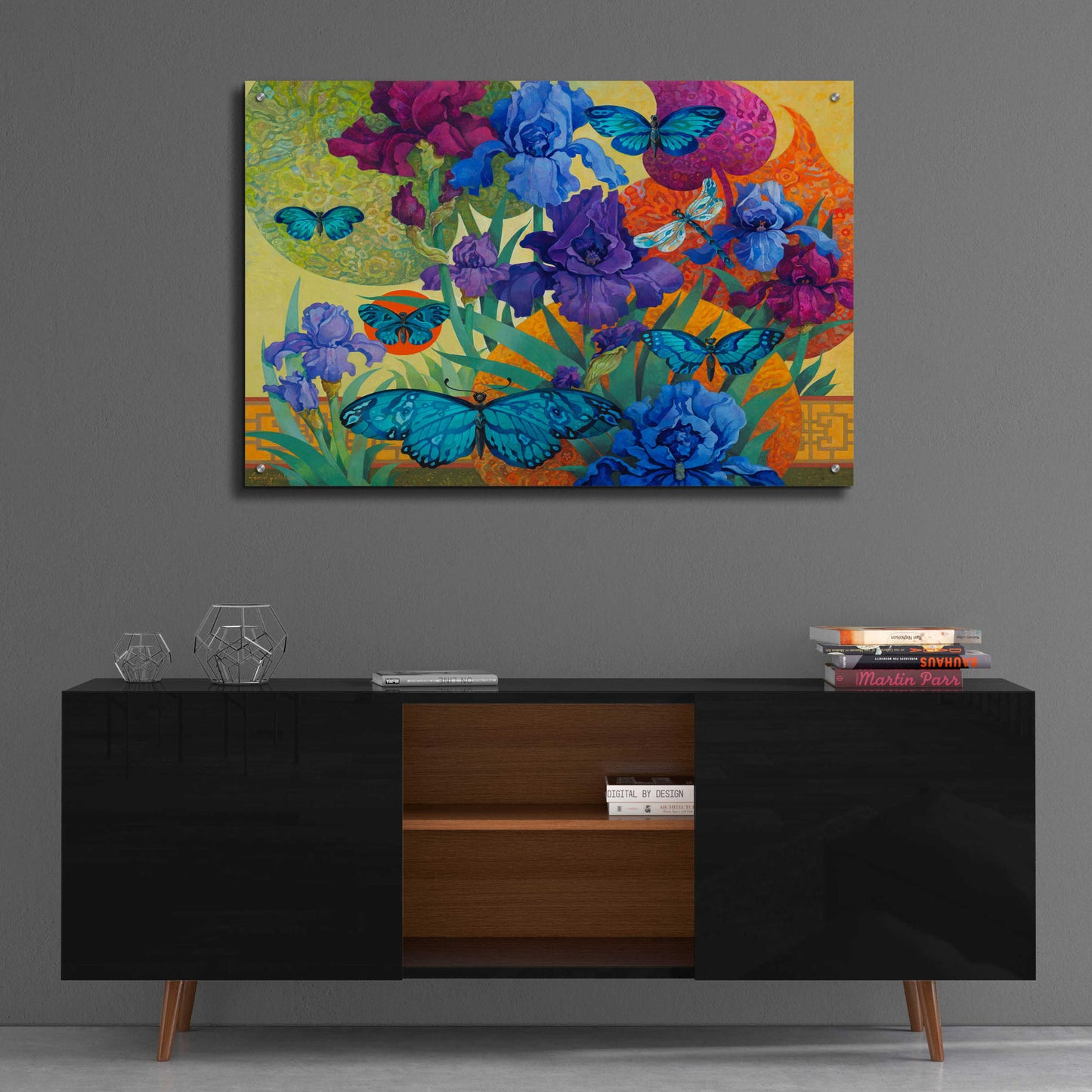 Epic Art 'Iris Garden' by David Galchutt, Acrylic Glass Wall Art,36x24