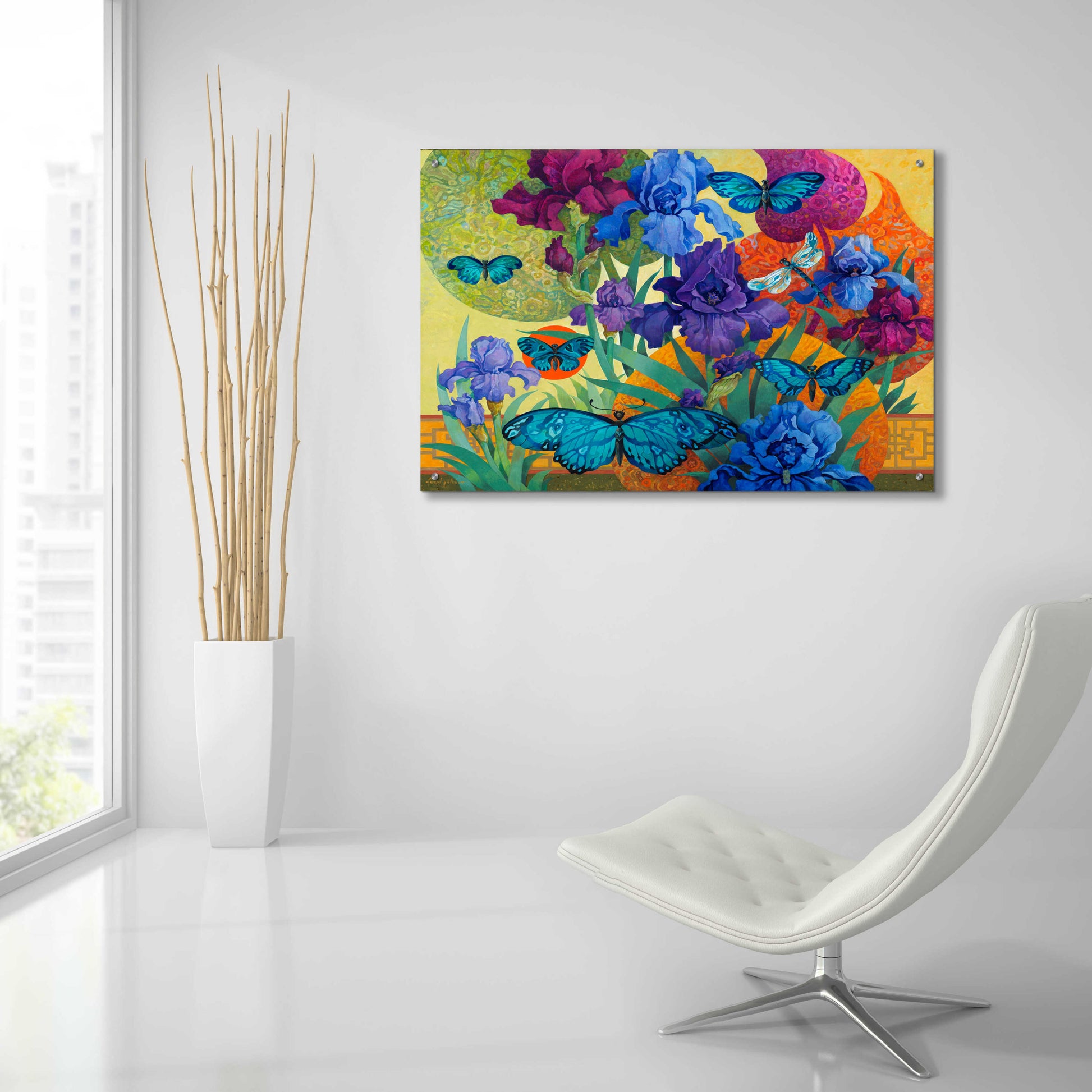 Epic Art 'Iris Garden' by David Galchutt, Acrylic Glass Wall Art,36x24