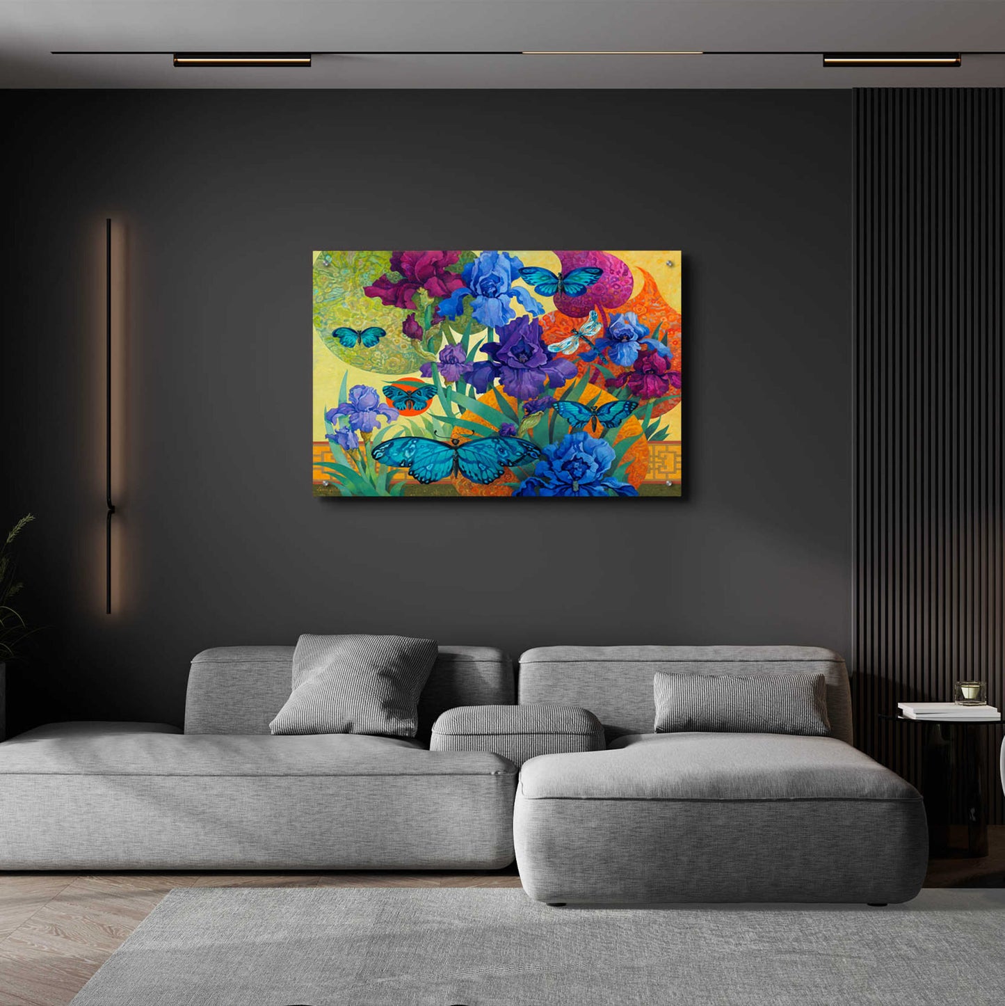 Epic Art 'Iris Garden' by David Galchutt, Acrylic Glass Wall Art,36x24