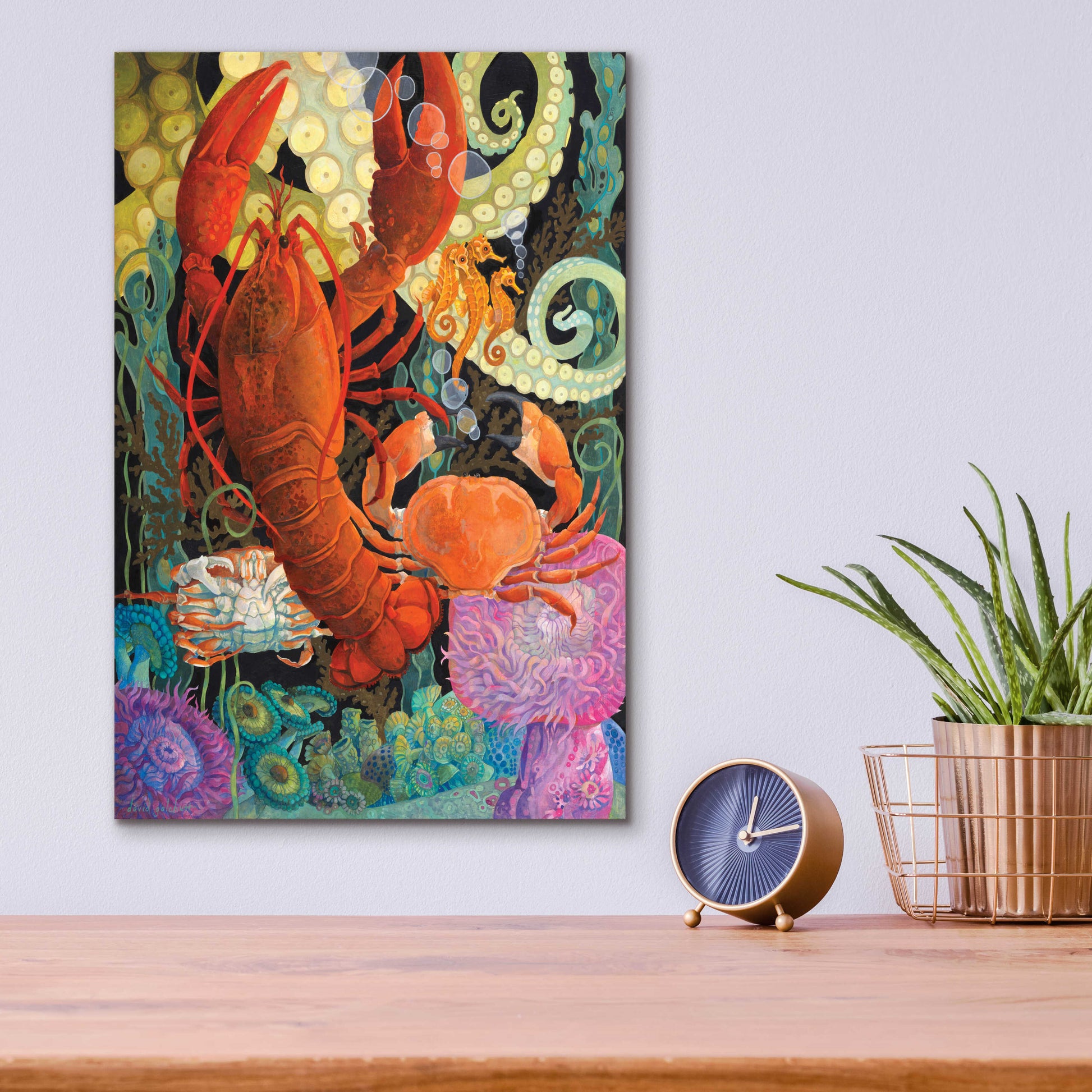 Epic Art 'Lobster Dance' by David Galchutt, Acrylic Glass Wall Art,12x16