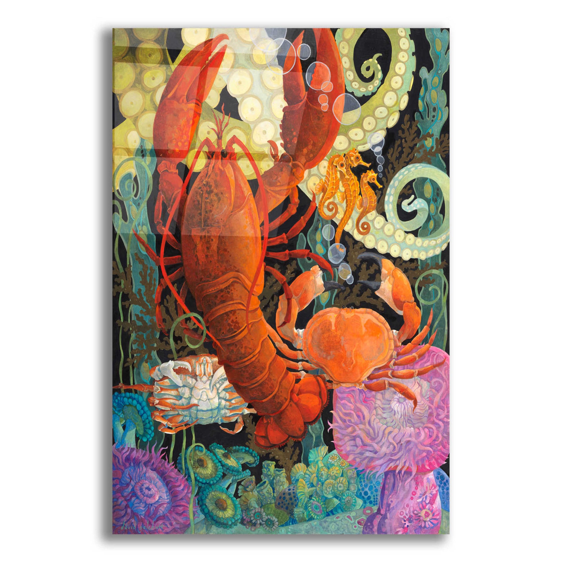 Epic Art 'Lobster Dance' by David Galchutt, Acrylic Glass Wall Art,12x16