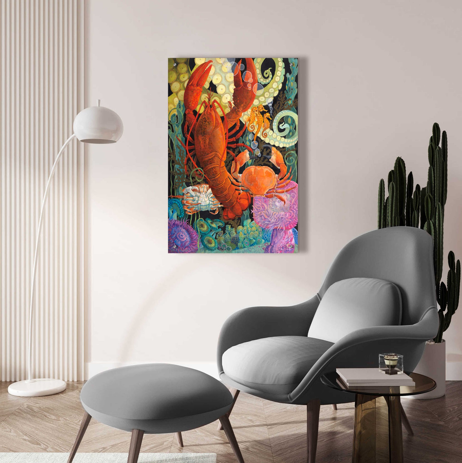 Epic Art 'Lobster Dance' by David Galchutt, Acrylic Glass Wall Art,24x36