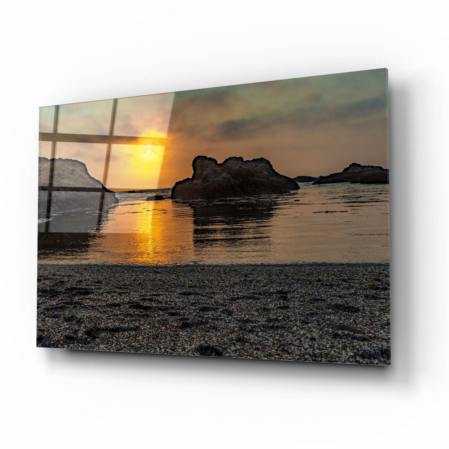 Epic Art 'Cali - Ocean Sunset' by Epic Portfolio, Acrylic Glass Wall Art,16x12