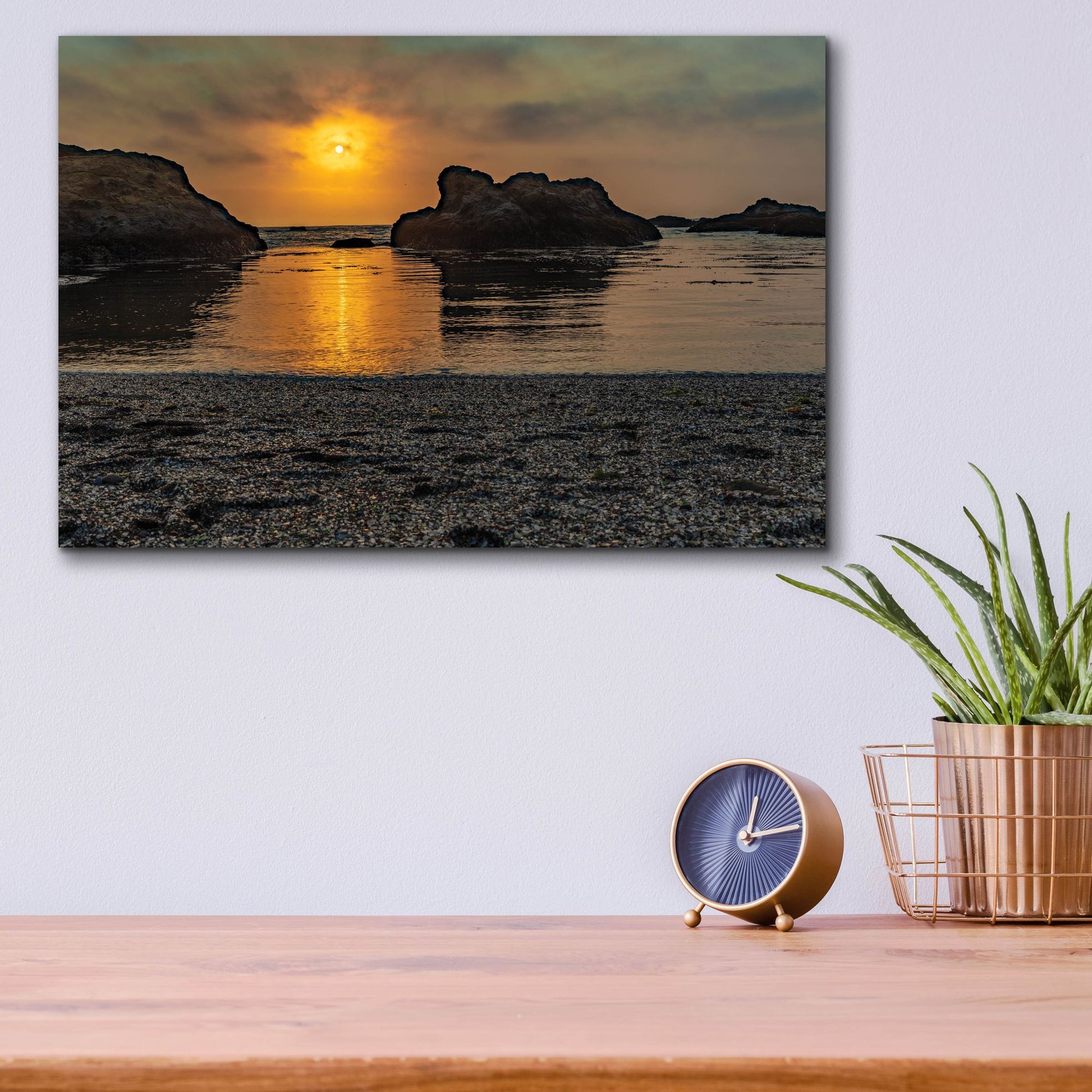 Epic Art 'Cali - Ocean Sunset' by Epic Portfolio, Acrylic Glass Wall Art,16x12