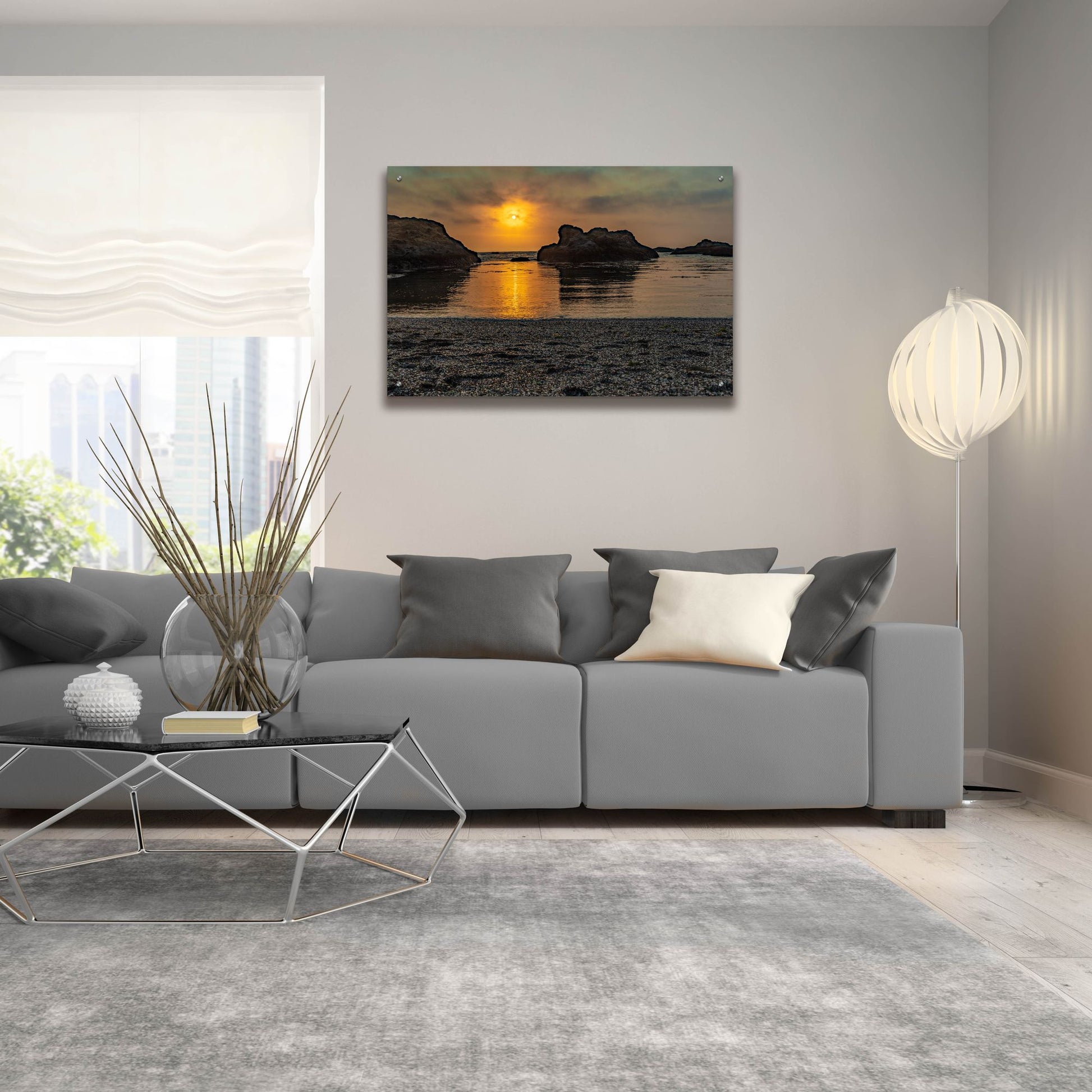 Epic Art 'Cali - Ocean Sunset' by Epic Portfolio, Acrylic Glass Wall Art,36x24