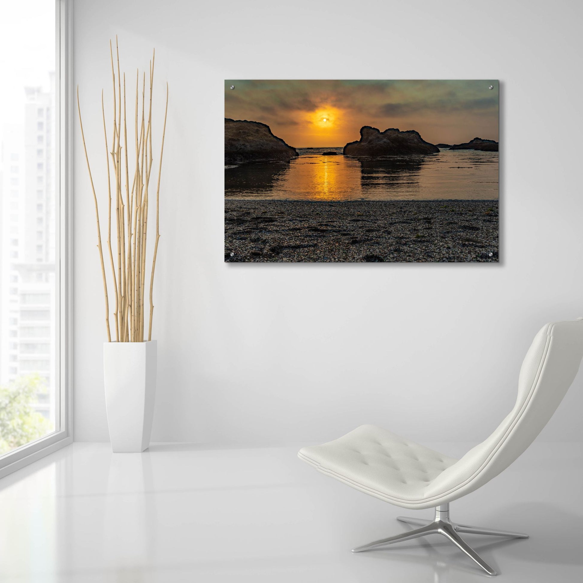 Epic Art 'Cali - Ocean Sunset' by Epic Portfolio, Acrylic Glass Wall Art,36x24