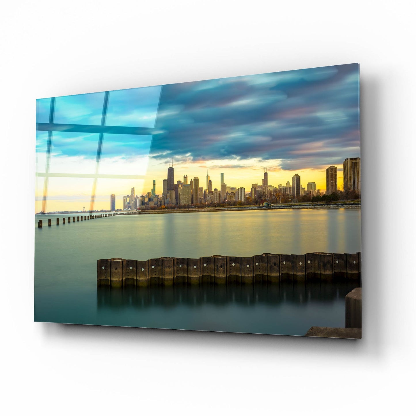 Epic Art 'Chicago - Golden Hour' by Epic Portfolio, Acrylic Glass Wall Art,16x12