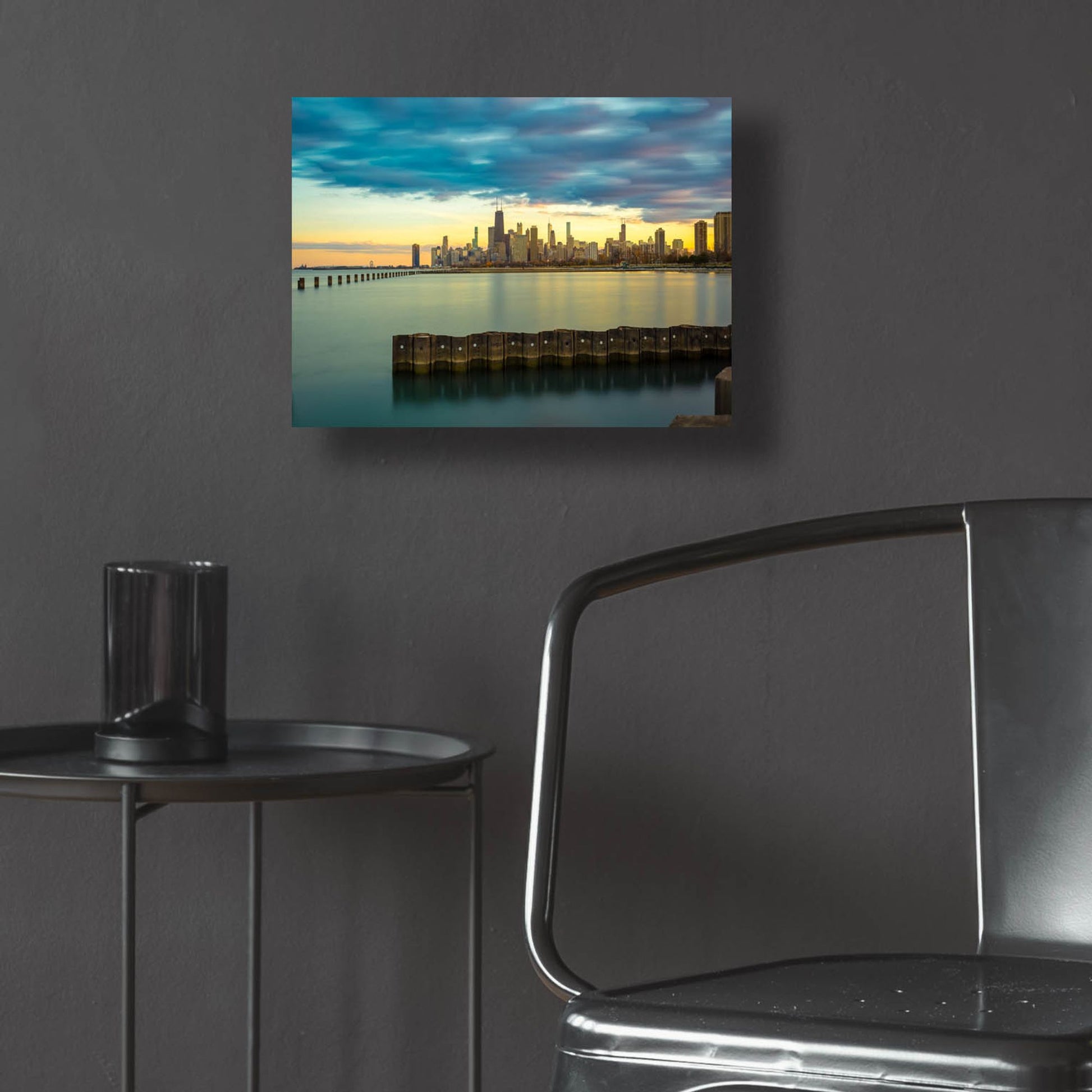 Epic Art 'Chicago - Golden Hour' by Epic Portfolio, Acrylic Glass Wall Art,16x12